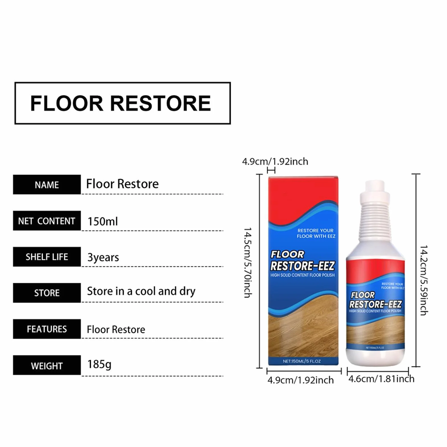 Floor Restore Eez, 2 sztuki, 150 ml, środek do renowacji podłóg, środek do odnawiania podłóg, do domu, mieszkania, salonu, sypialni, kuchni