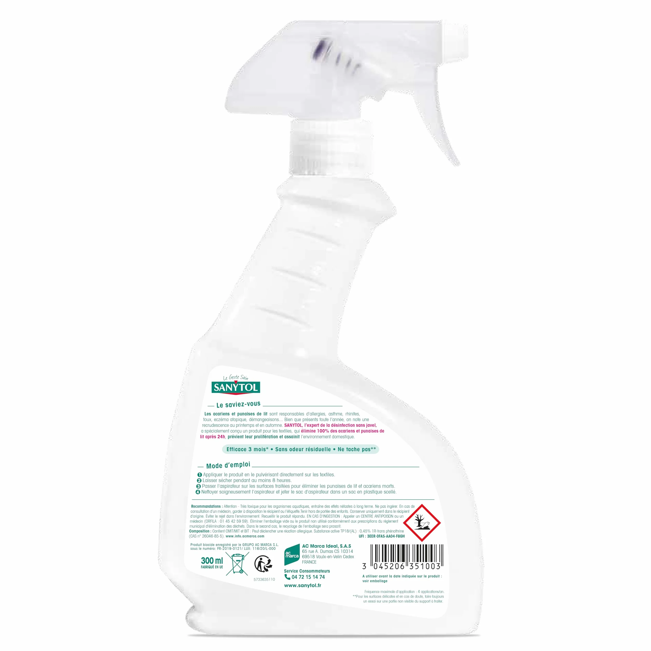 Spray przeciw roztoczom SANYTOL 300 ml