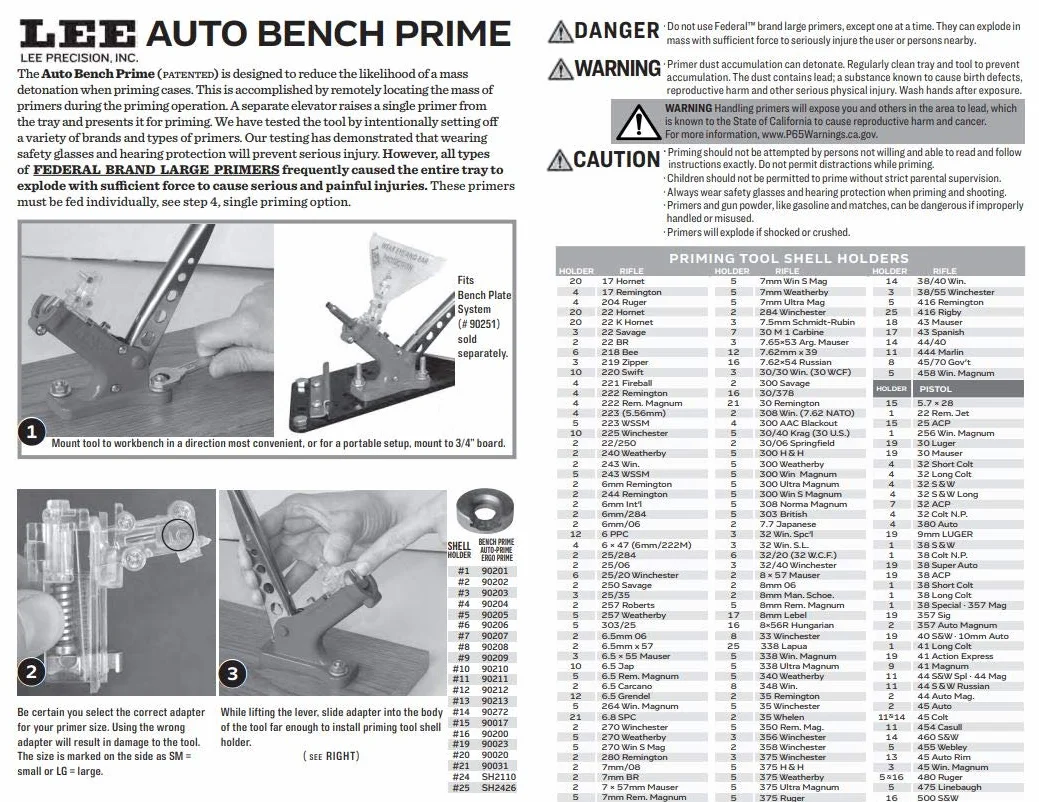 LEE PRECISION 90700, automatyczne narzędzie do gruntowania ławki
