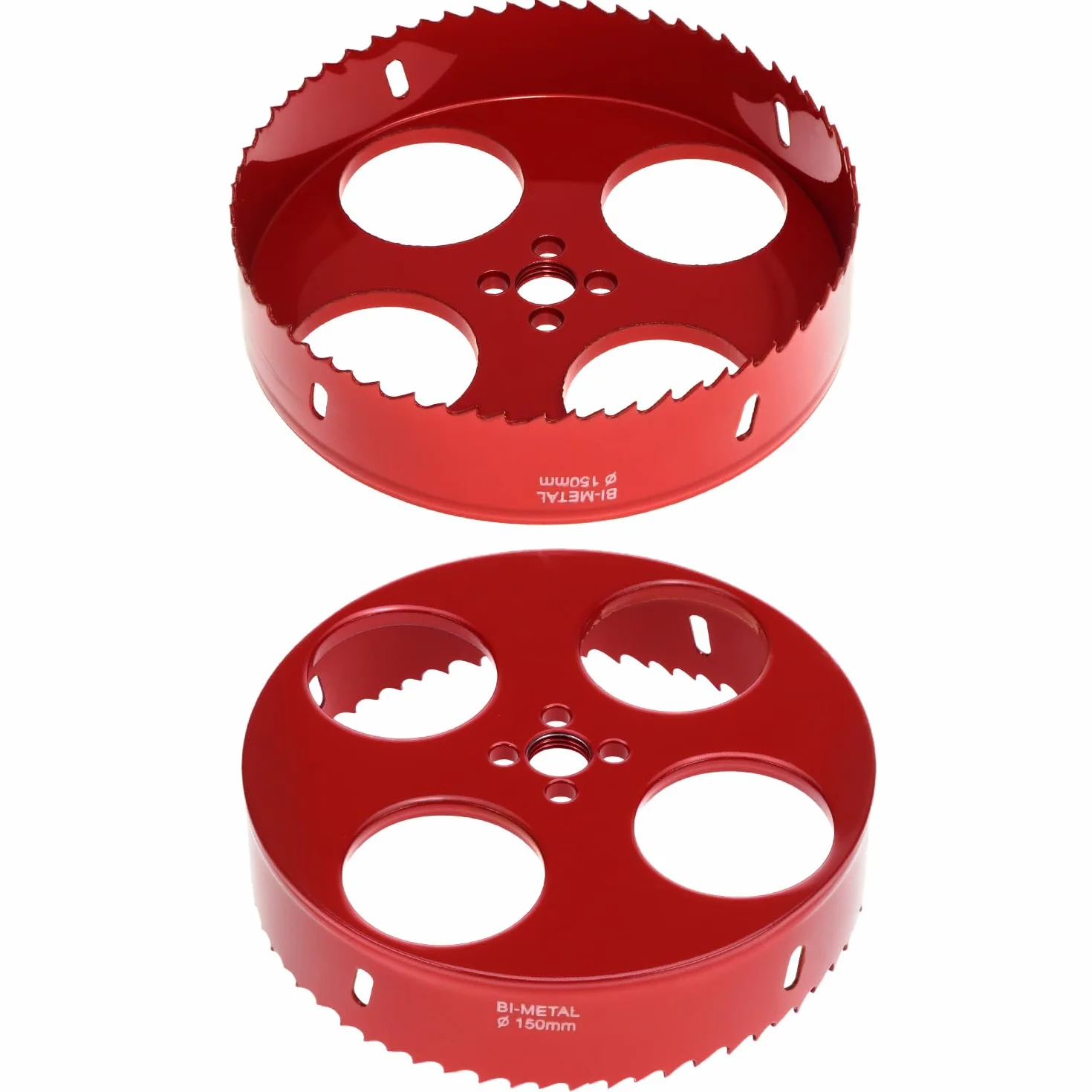 QWORK® Otwornica 150mm, otwornica bimetalowa HSS M42, z chwytem sześciokątnym i wiertłem do aluminium, żelaza i drewna