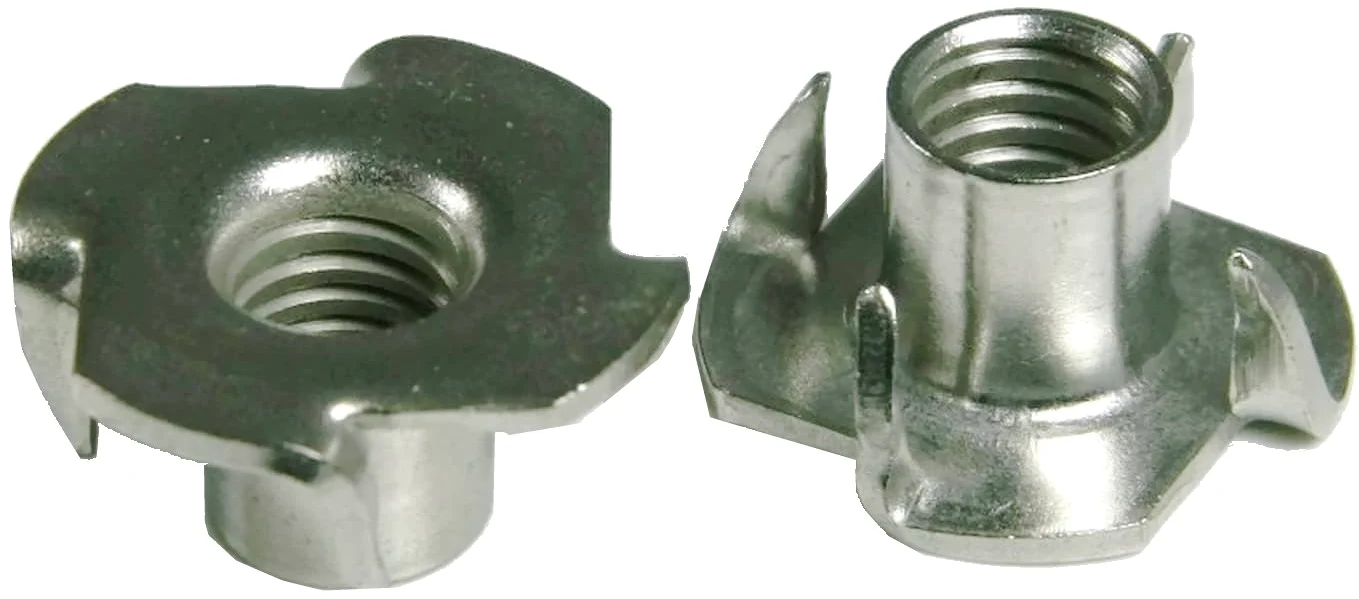 Nakrętki 1/10.2 cm-20 T - 4 zęby - ocynkowane - do szafek, ścian wspinaczkowych, obróbki drewna itp. - średnica .25 - 50 szt.