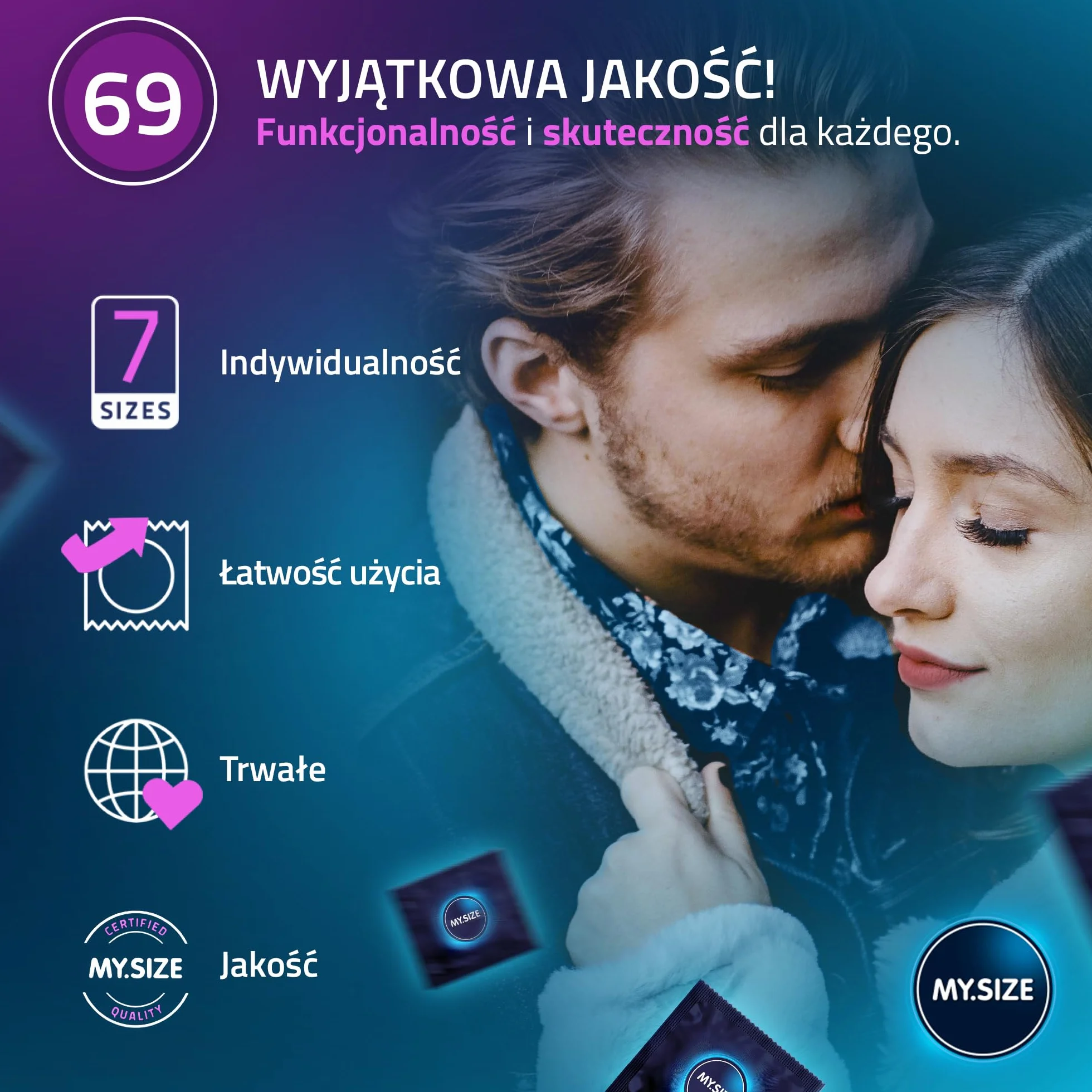 Prezerwatywy My.Size rozmiar 4, 69 mm, mega opakowanie, zawartość 80 sztuk