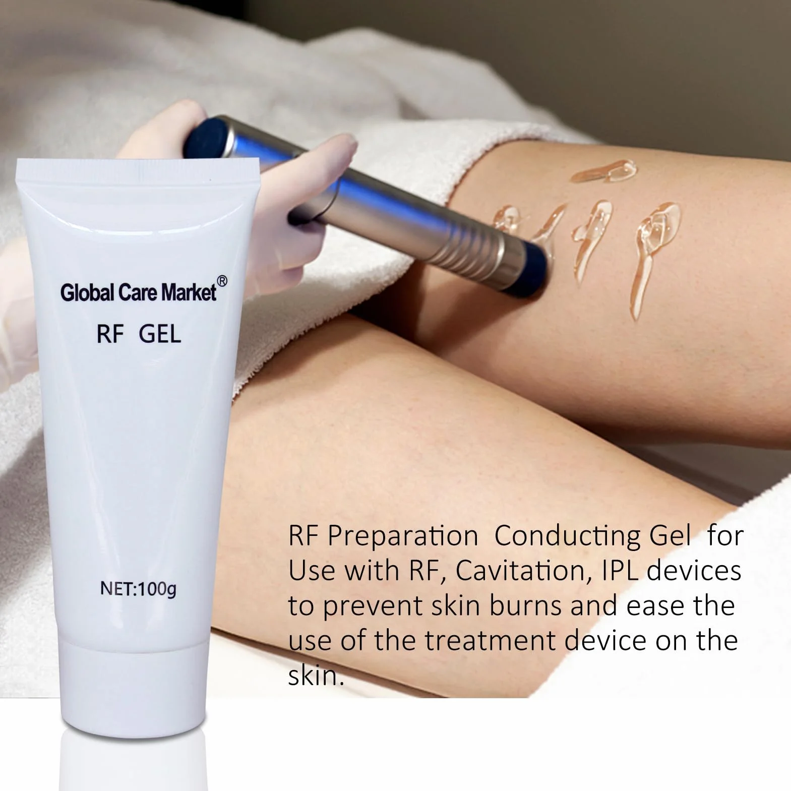 Żel RF do stosowania z maszynami kawitacyjnymi/ultradźwiękowym/RF firmy Global Care Market (2)