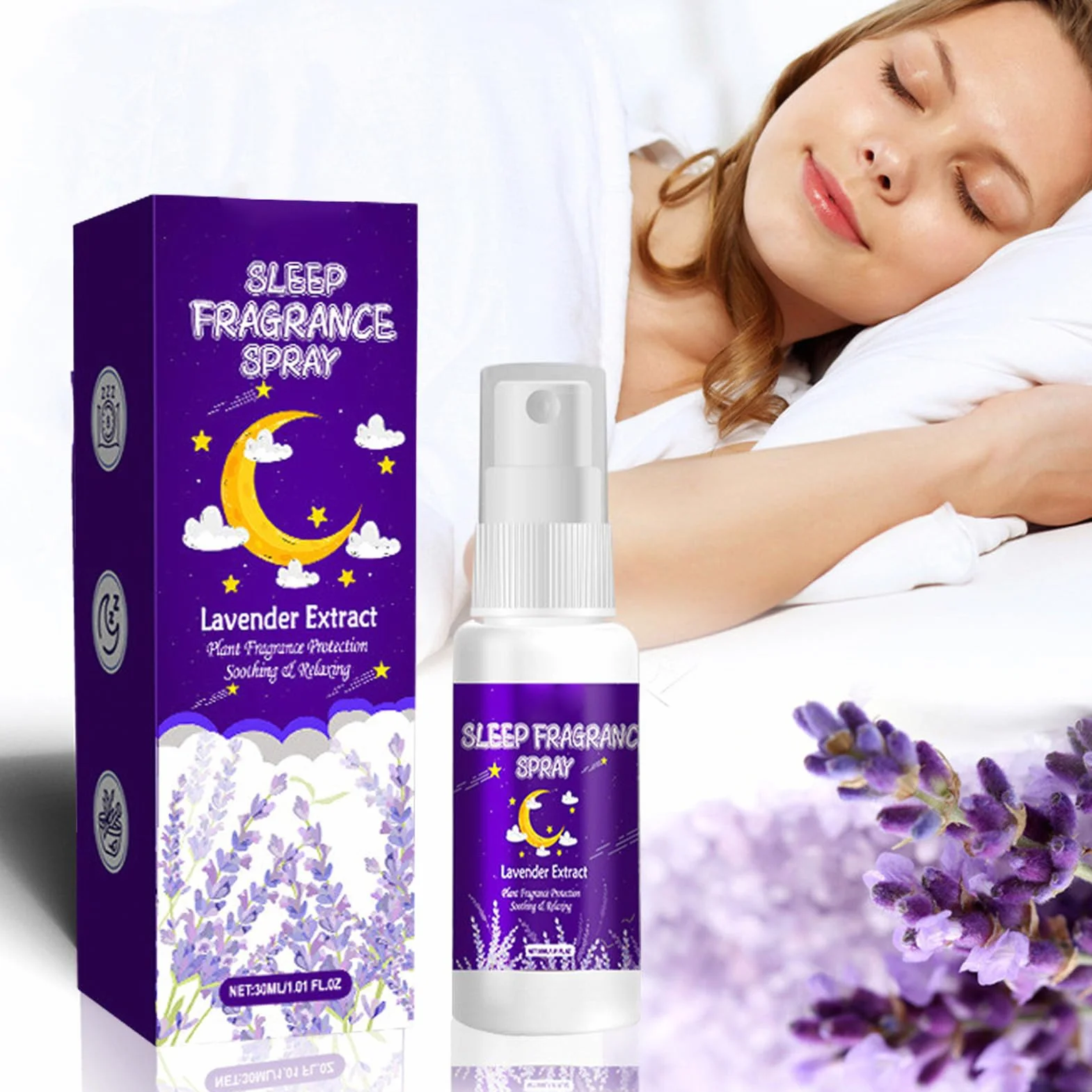 Spray do łóżka lawendowy aromaterapia lniany zapach 30 ml
