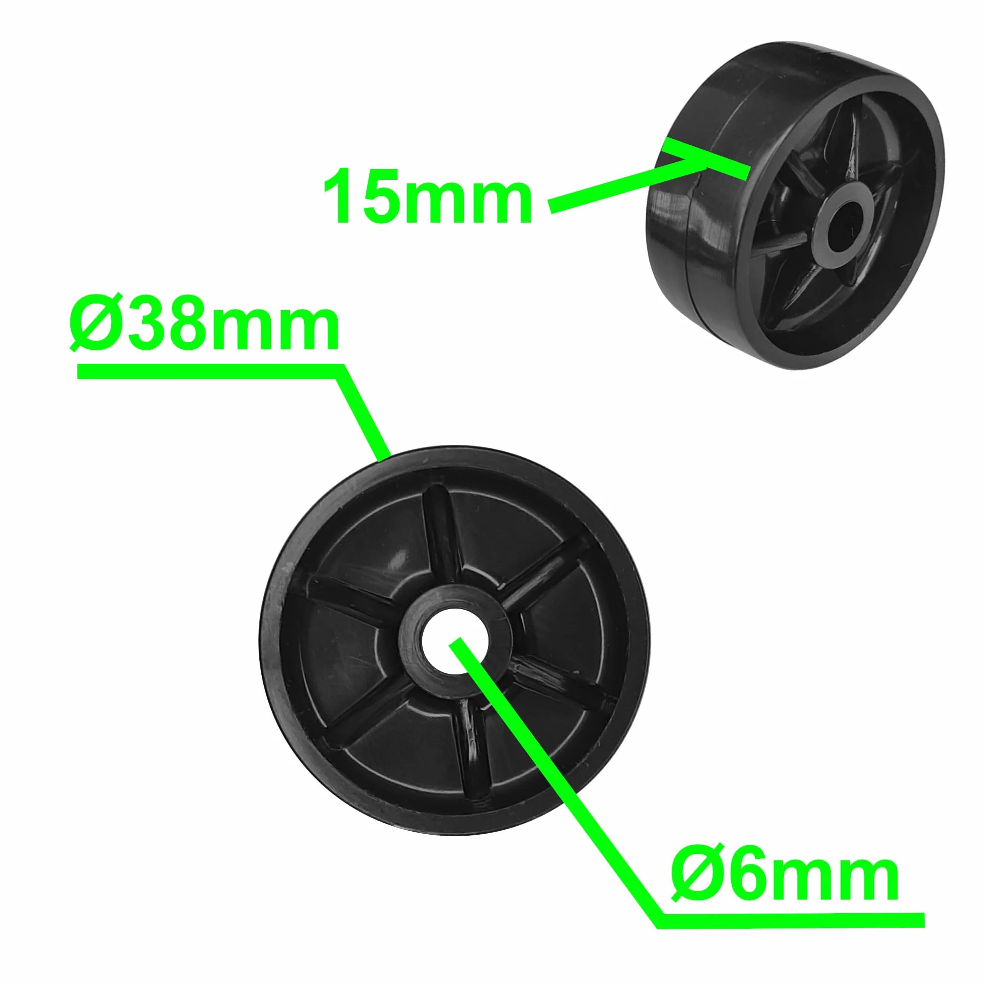 cyclingcolors 4 x koła plastikowe 38 mm czarne kółka twarde meble wózek mała szafa szuflada łóżko drzwi przesuwne