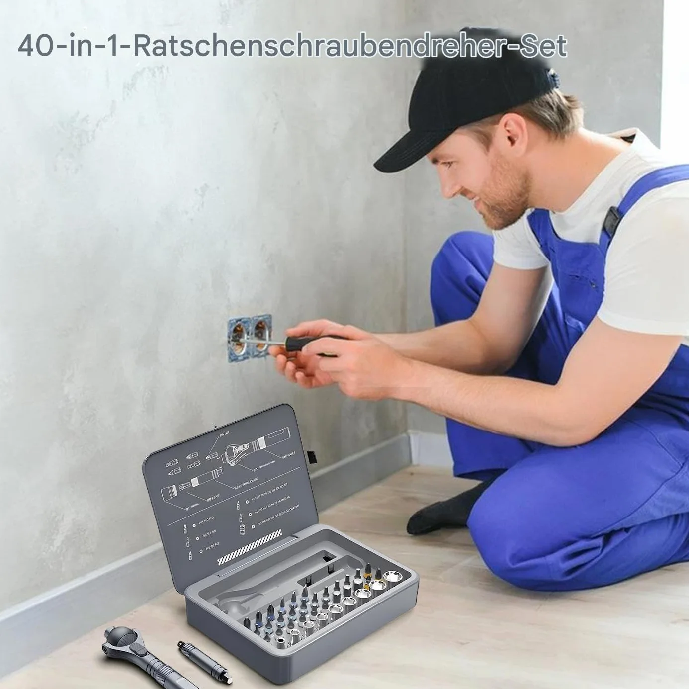 Śrubokręt grzechotkowy Wielofunkcyjny przenośny 40 w 1 precyzyjny | Zestaw Bitów Do Wkrętaka Domowego Dla mechaników, elektryków, elektroników, budownictwa, stolarstwa, hydraulików, domu,