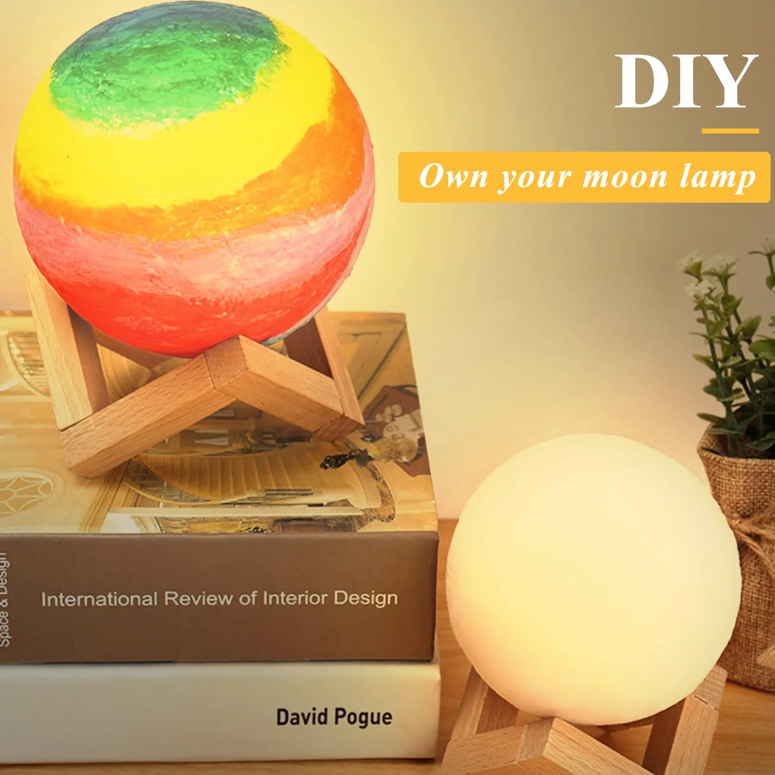 CPROSP Lampa księżycowa z nadrukiem 3D, lampa księżycowa, kula 15 cm, Lunalamp z pilotem zdalnego sterowania, lampa Moonlight z możliwością ściemniania, światło księżyca RGB 16 zmiana koloru