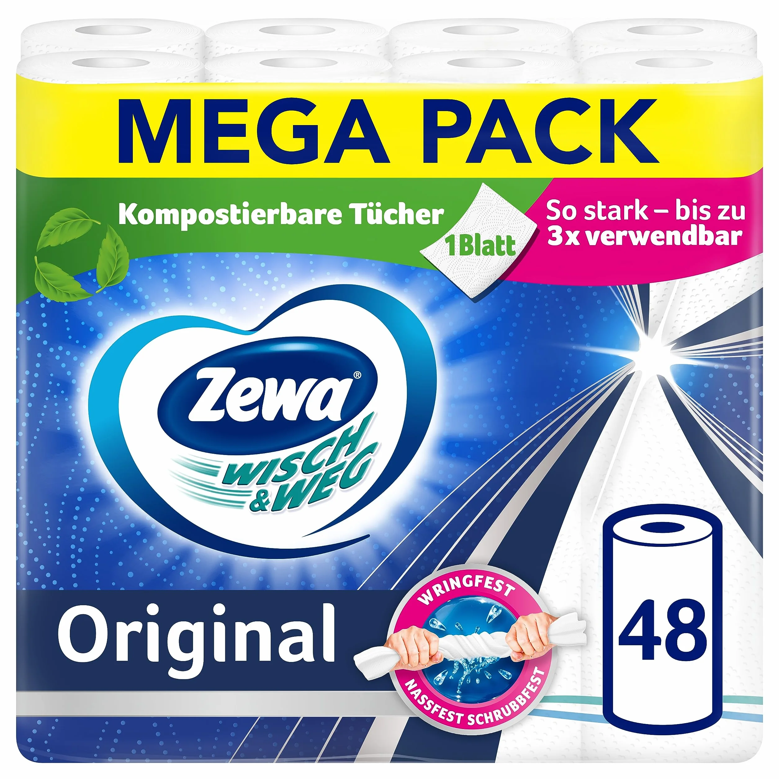 Zewa 43220 Papier Kuchenny, 48 Sztuk, Biały