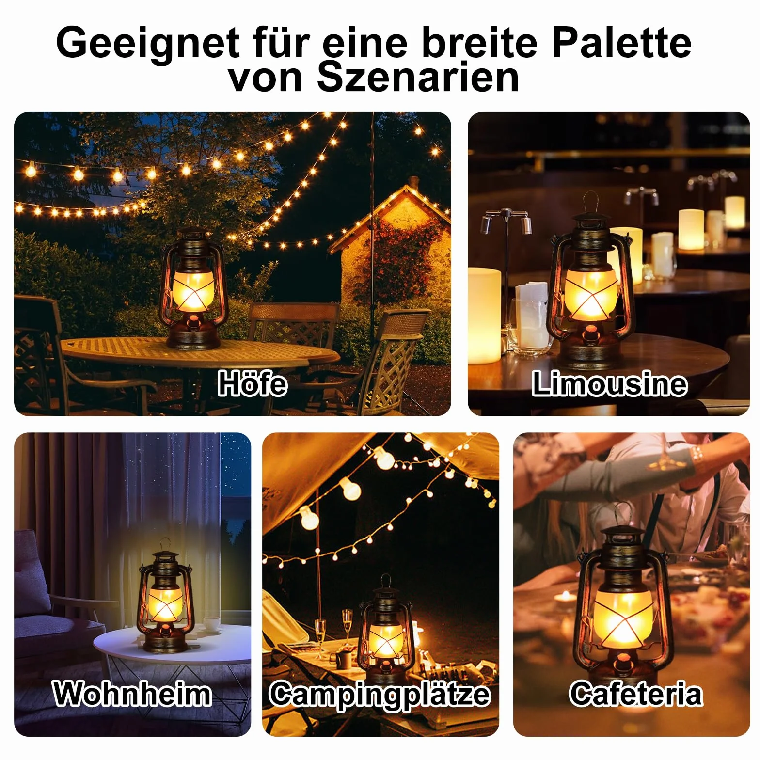 Latarnia LED w stylu vintage, sztormowa, ładowana, 3 tryby świecenia: migający płomień i zawsze włączony, na werandę, taras, podwórko, do ogrodu, na kemping (styl 1)