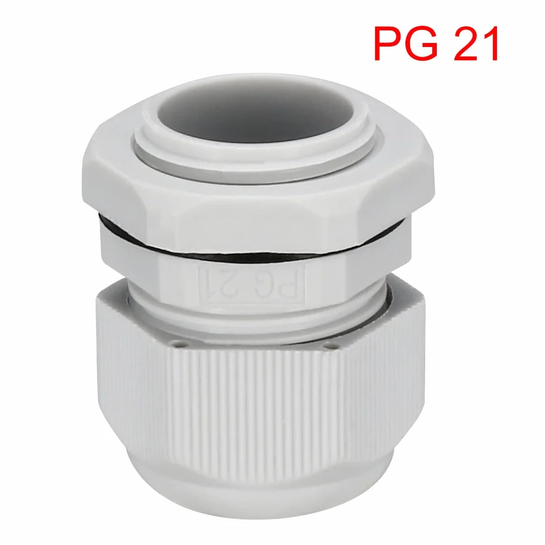 sourcing map 5 sztuk kabli przegub wodoodporny regulowany PG21 biały 9 mm-16 mm DE