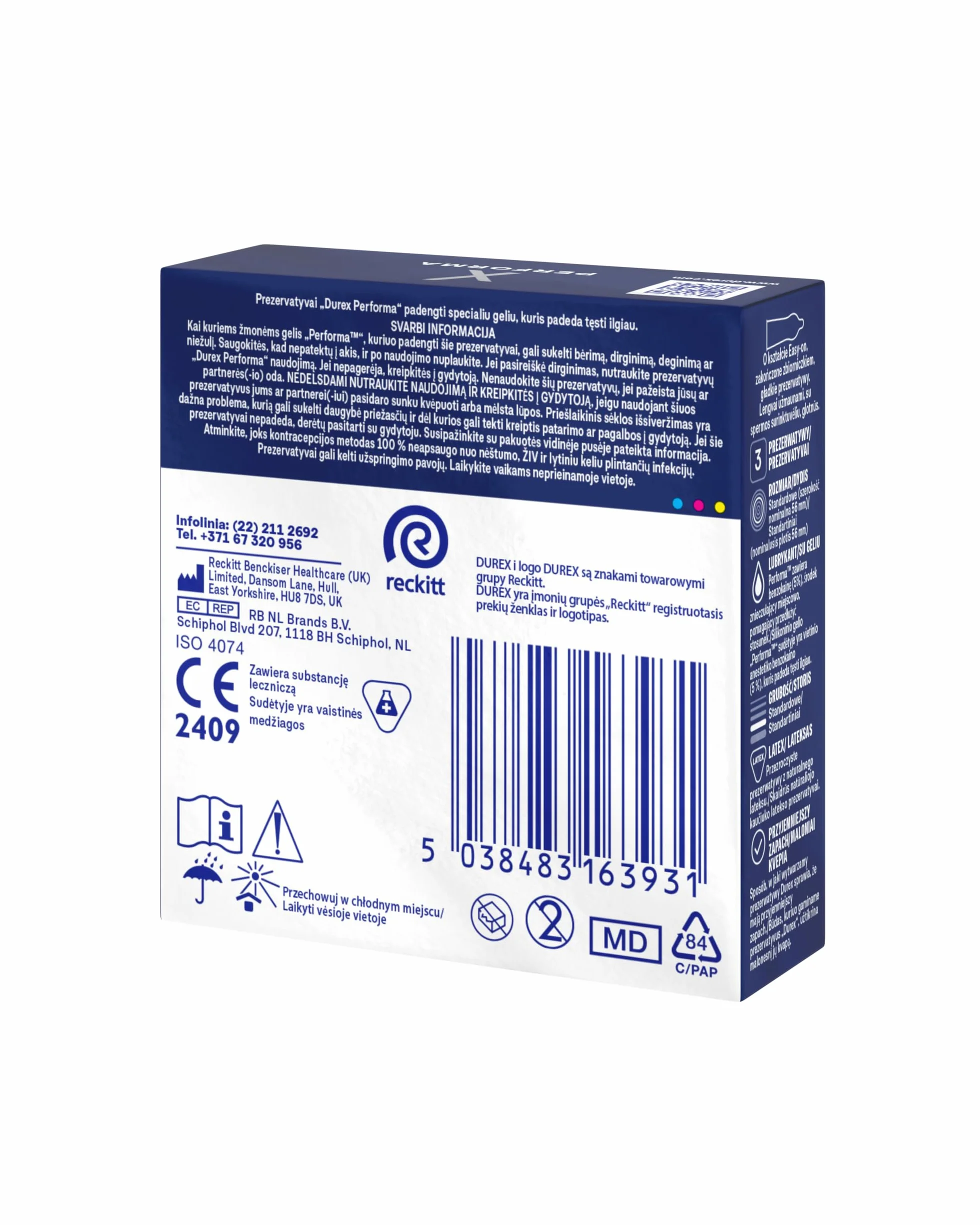 Durex Performa Prezerwatywy z lubrykantem 3 szt.