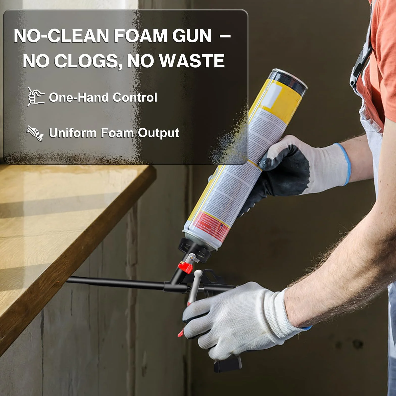 Pistolet do pianki budowlanej Lytool, metalowy, bez potrzeby czyszczenia