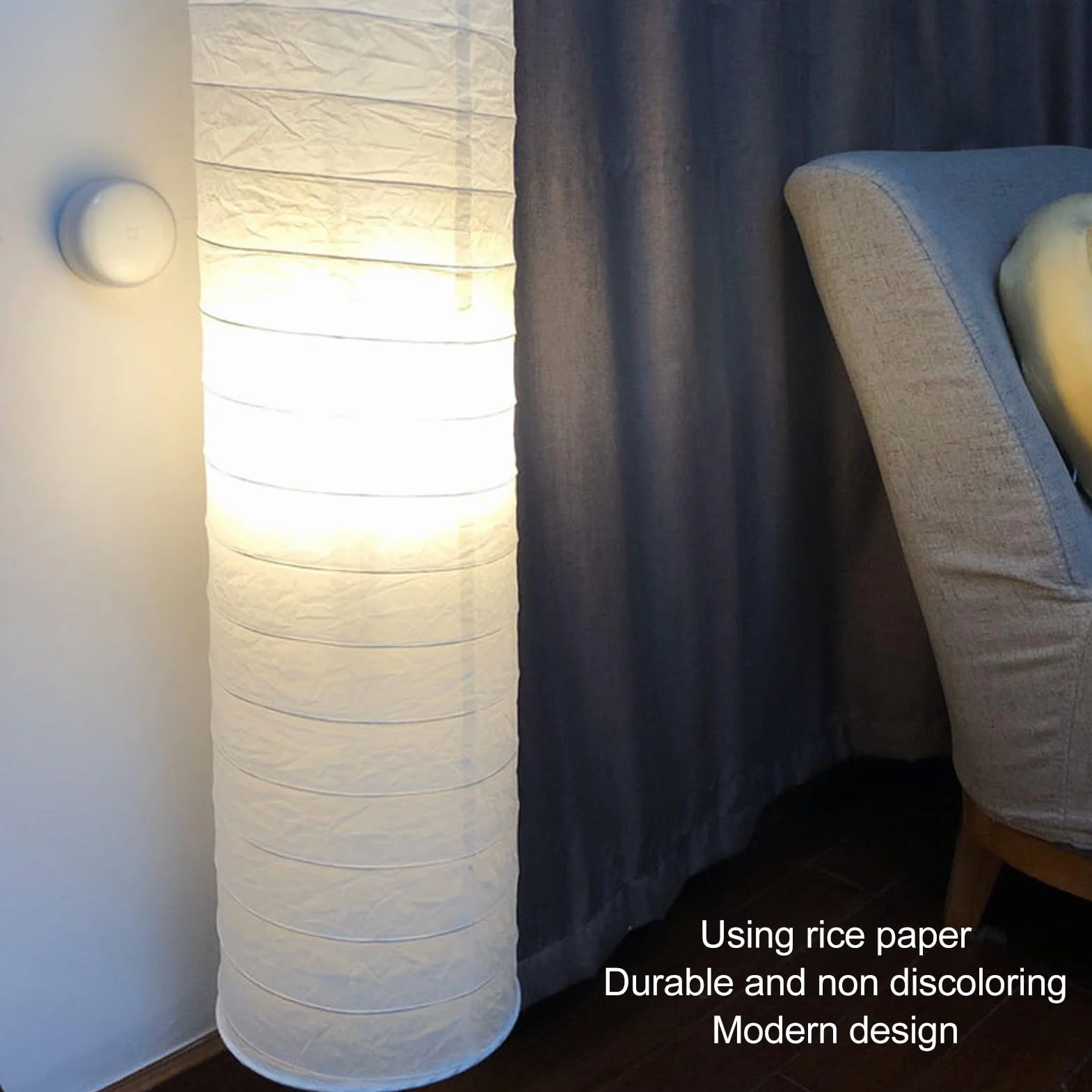 Klosz do Lampy Podłogowej z Papieru Ryżowego Minimalistyczny Abażur Trwały Zamienny Abażur do Salonu, Kawiarni