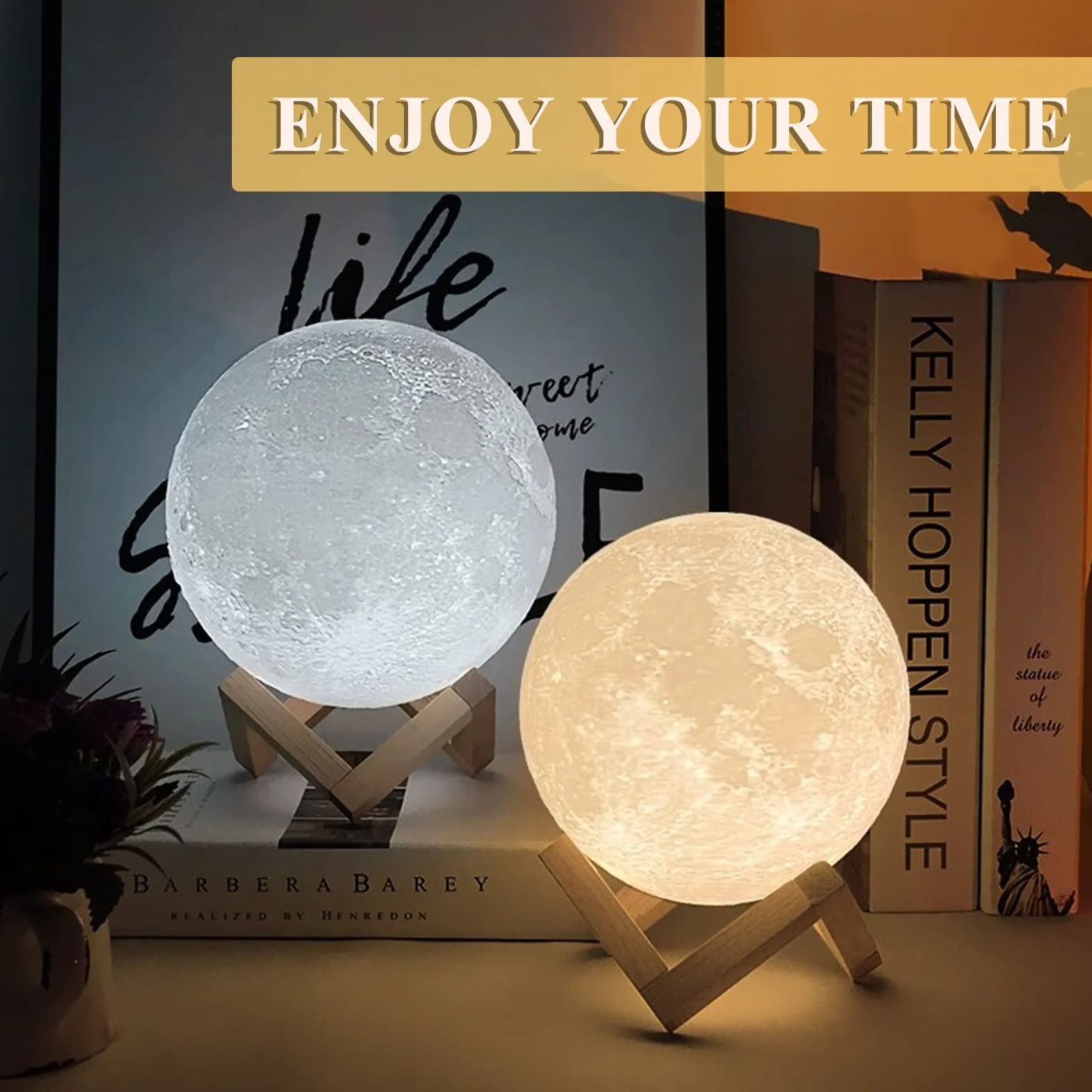 CPROSP Lampa księżycowa z nadrukiem 3D, lampa księżycowa, kula 15 cm, Lunalamp z pilotem zdalnego sterowania, lampa Moonlight z możliwością ściemniania, światło księżyca RGB 16 zmiana koloru