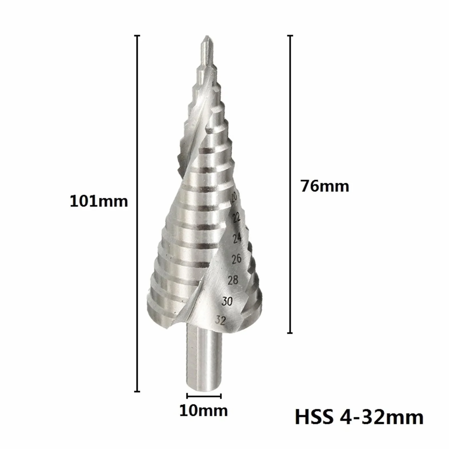 Wiertło stopniowe, 4-12 4-32 mm, wiertło pagodowe, wiertło sześciokątne, wiertło rdzeniowe, rowek spiralny, drewno, metal, przecinak do otworów (4-32 mm)