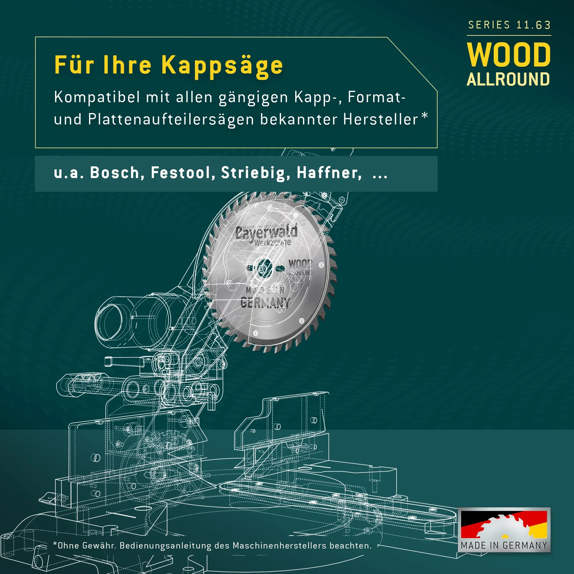 Bayerwald - HM brzeszczot do piły tarczowej - Ø 220 mm x 3,2 mm x 30 mm | dach drążony płaski (42 zęby) | Otwory dodatkowe: 2/7/42 | specjalna tarcza piły do cięcia formatowego