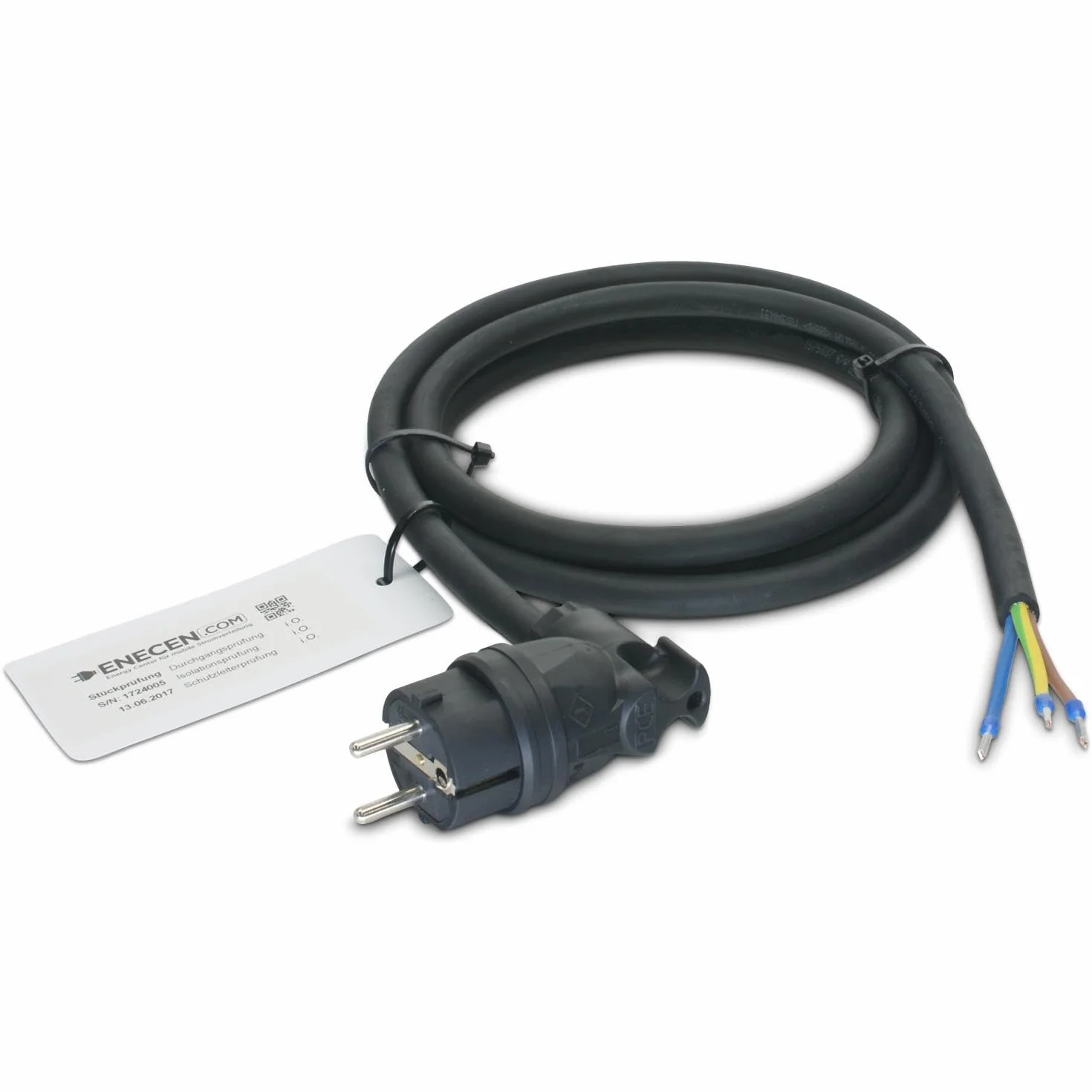 1192210 kabel przy??czeniowy 230 V/16 A IP44 guma H07RN-F 3 x 2,5 mm² z pe?n? gumow? wtyczk? k?tow?/wolny koniec 10 m