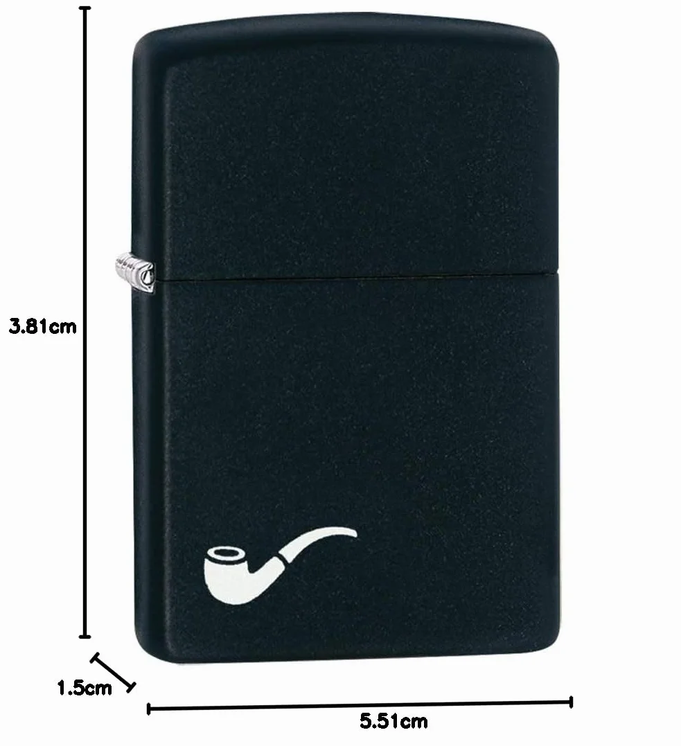 Zippo Zapalniczka Sztormowa, Motyw Fajki, Czerń Matowa, z Możliwością Napełniania, Wielokrotnego Użytku, Płomień Odporny na Wiatr, w Pudełku Prezentowym, Made in USA