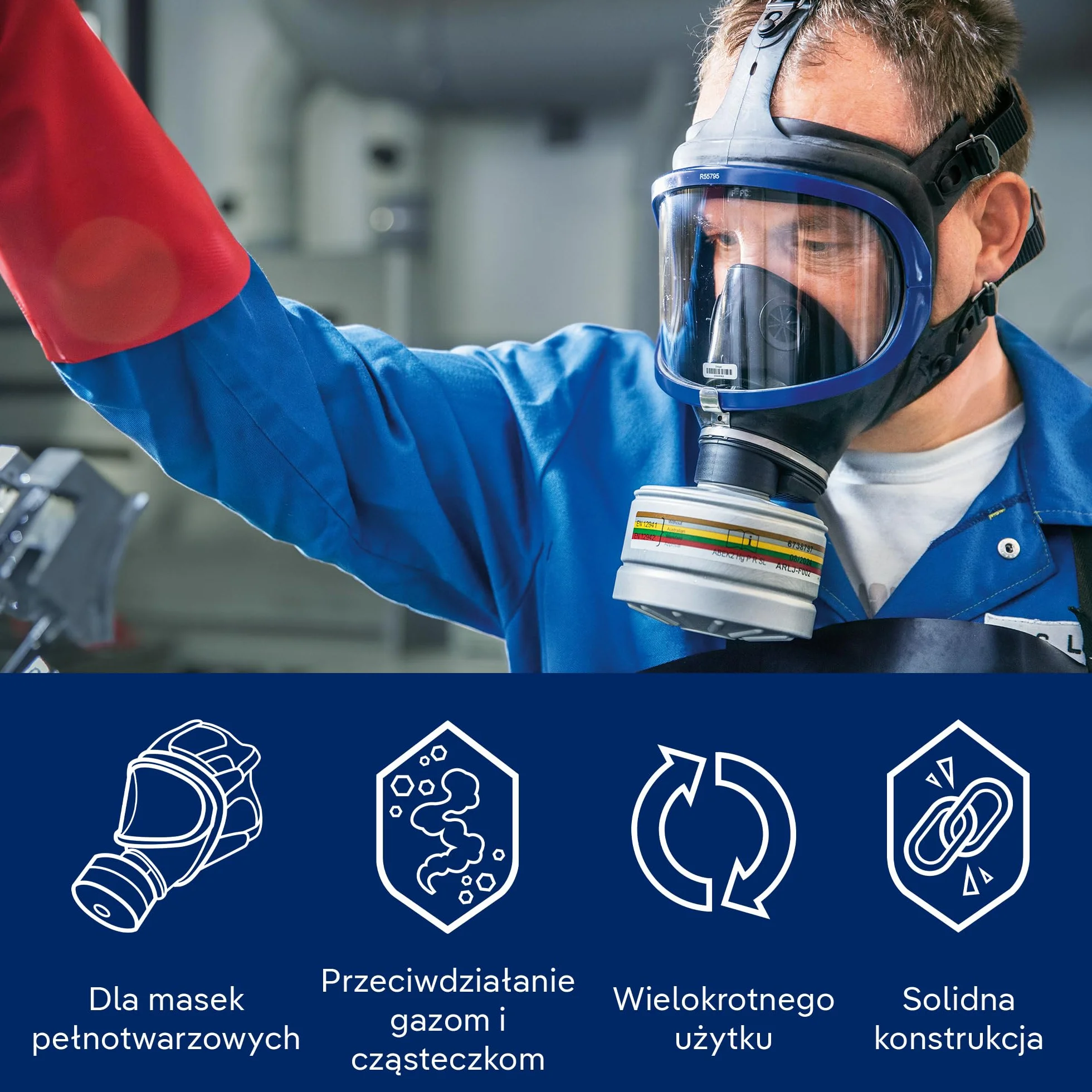 Dräger X-plore Rd40 filtr kombi A2B2E2K2Hg P3 do gazów, oparów, cząstek stałych, 1 szt. | Filtr do pełnych i półmasek X-plore 4740, 6300