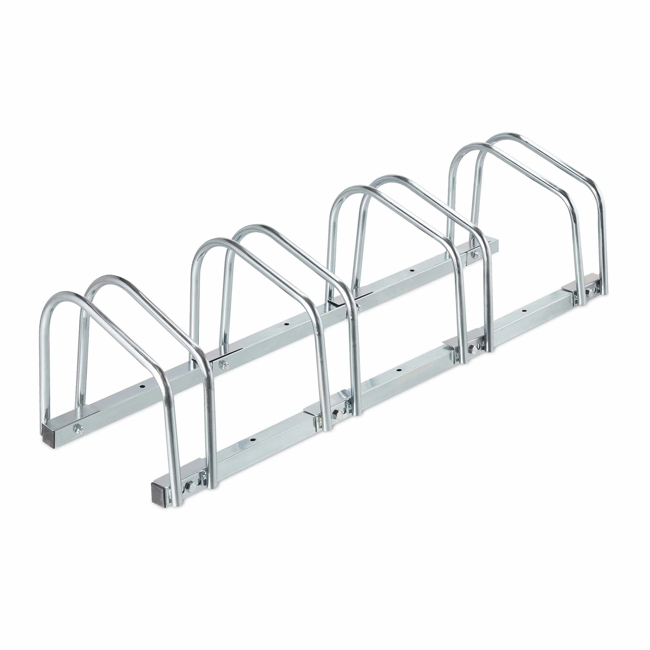 Relaxdays Stojak na rowery na 4 rowery szerokość opon do 60 mm metal srebrny