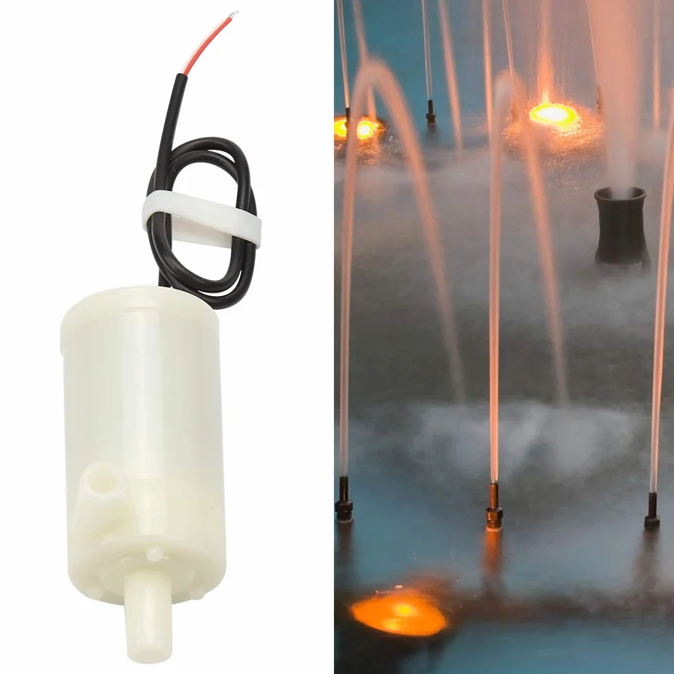 Pozioma Pompa Zatapialna - DC 3V/5V/6V Ziemnowodna Pompa Zanurzeniowa, Mała Pompa Zanurzeniowa do Stawu Fontannowego, Wylot 5mm, Podnoszenie 40-110cm, Przepływ 80-120L/h