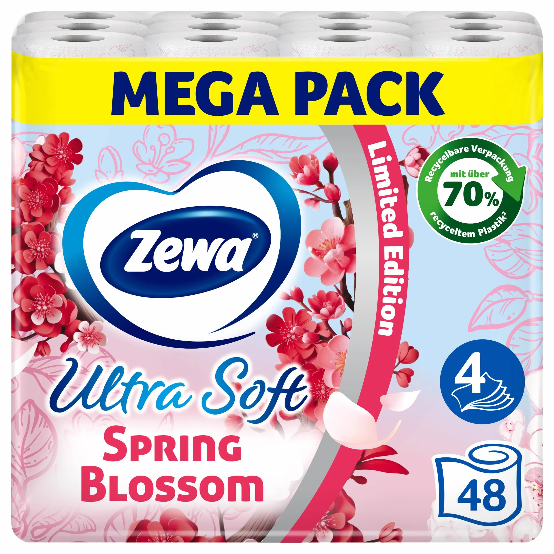 Zewa Ultra Soft Limited Edition papier toaletowy, duże opakowanie, 3 x 16 rolek 39113 jasny, packaging may vary