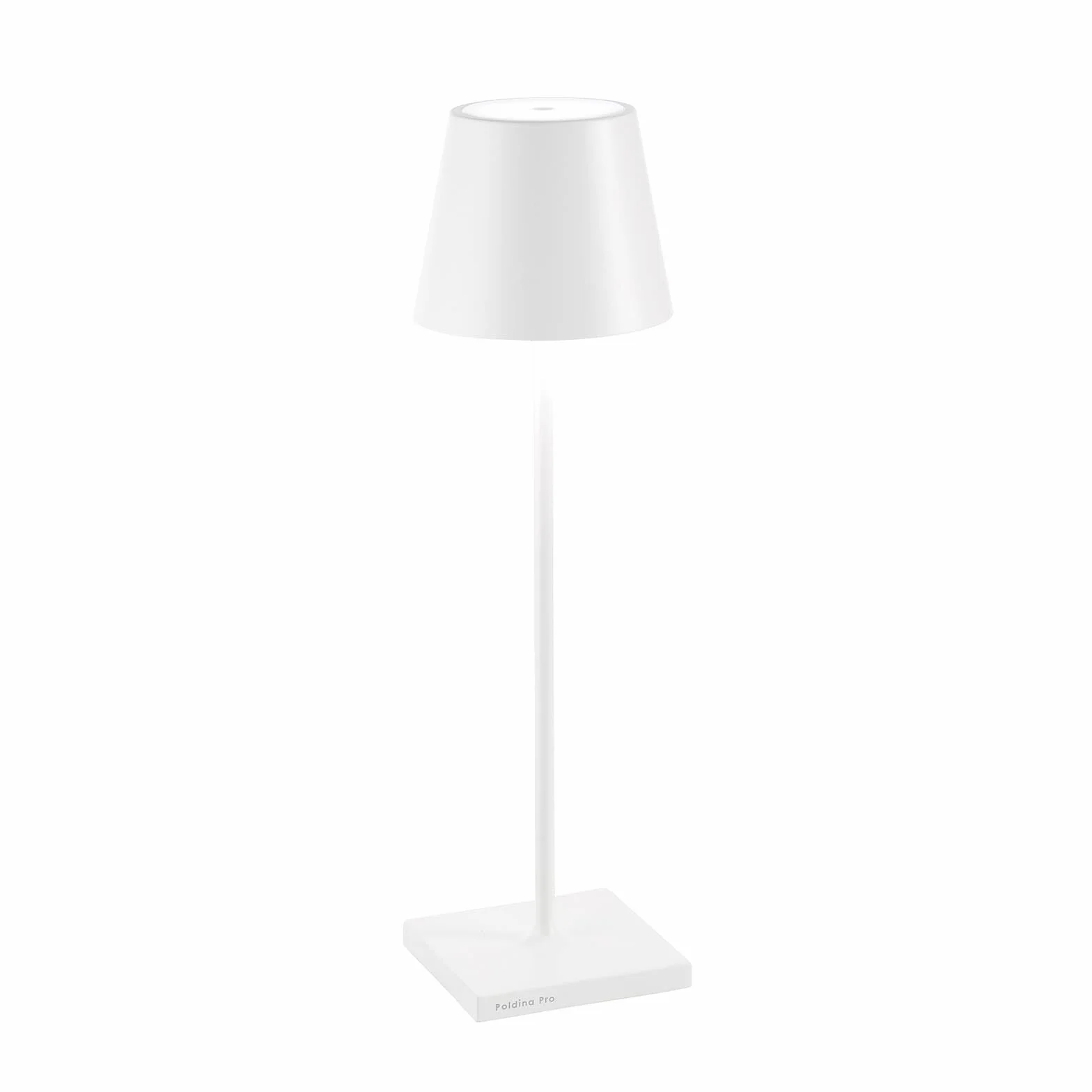 Zafferano, Lampa Poldina Pro, Bezprzewodowa Zasilana Akumulatorowo Lampa Stołowa ze Sterowaniem Dotykowym, Również do Użytku Zewnętrznego, Ściemniacz, 2200-3000 K, Wysokość 38 cm, Kolor Biały