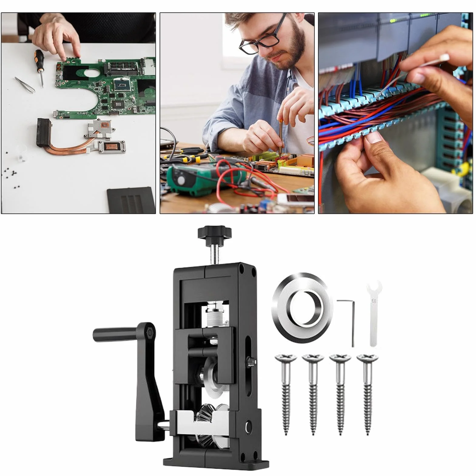 Ręczny automat do zdejmowania izolacji z przewodów Ręczne nożyce do cięcia | Maszyna do złomowania miedzi Do użytku w instalacjach elektrycznych, sieciach, budownictwie, przemyśle, pojazdach i ele
