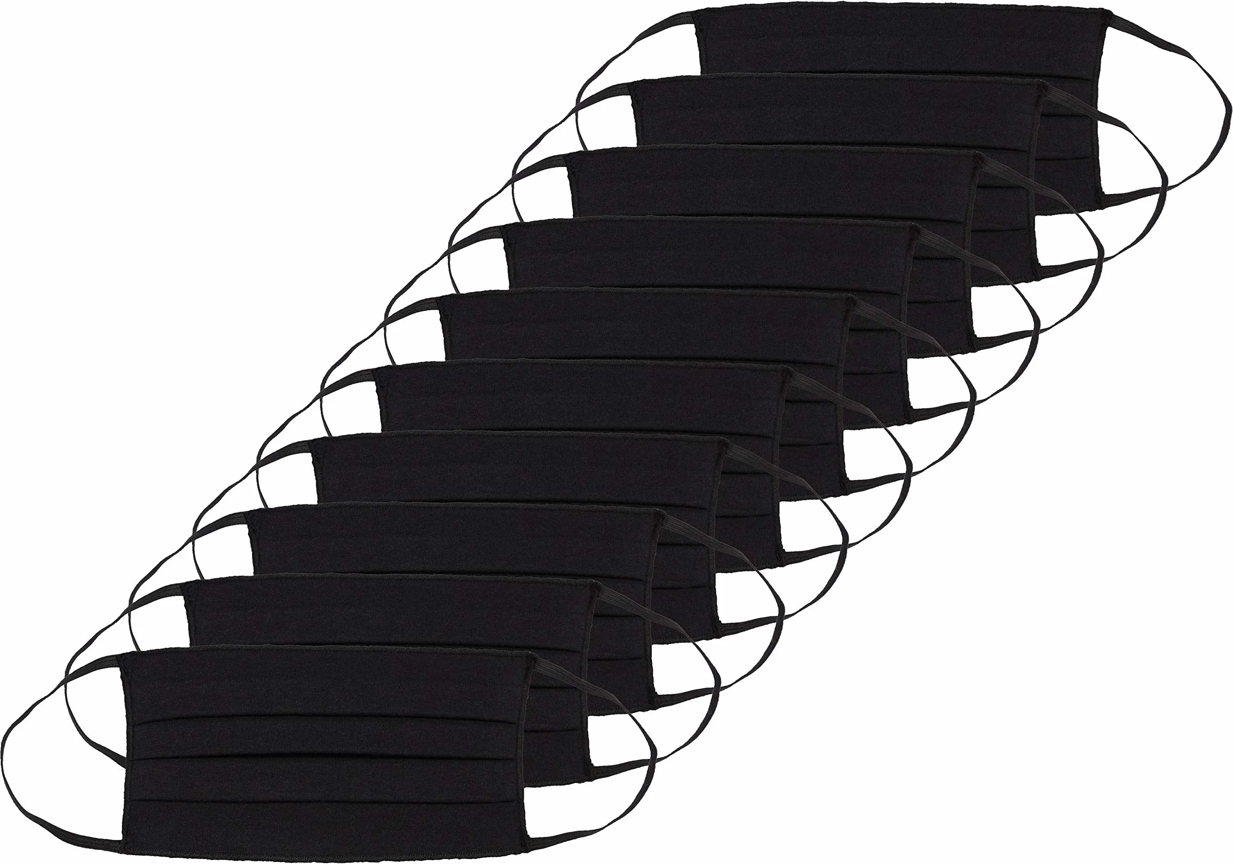 Uniseks Pleated Face Mask Maski Ochronne, Czarne, 10 Sztuk