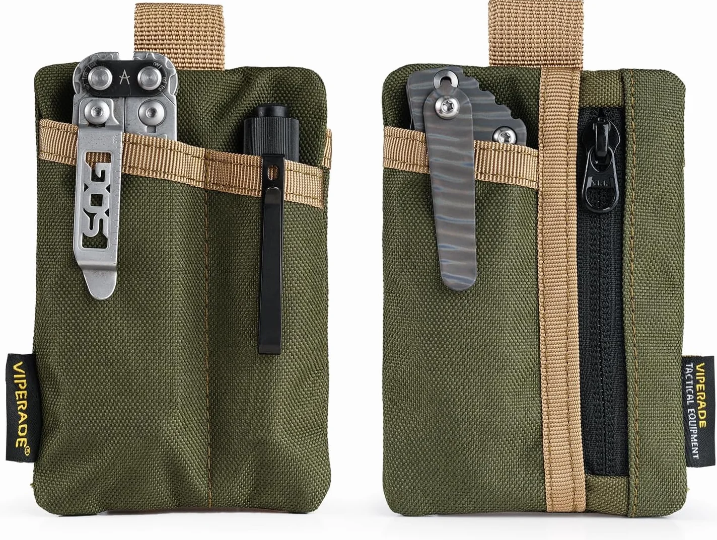 VIPERADE VE29 Mini woreczek EDC mini organizer kieszonkowy z 4 kieszeniami, mały organizer EDC mini organizer na narzędzia wielofunkcyjne, mały męski portmonetka na monety, brelok, mały plecak,