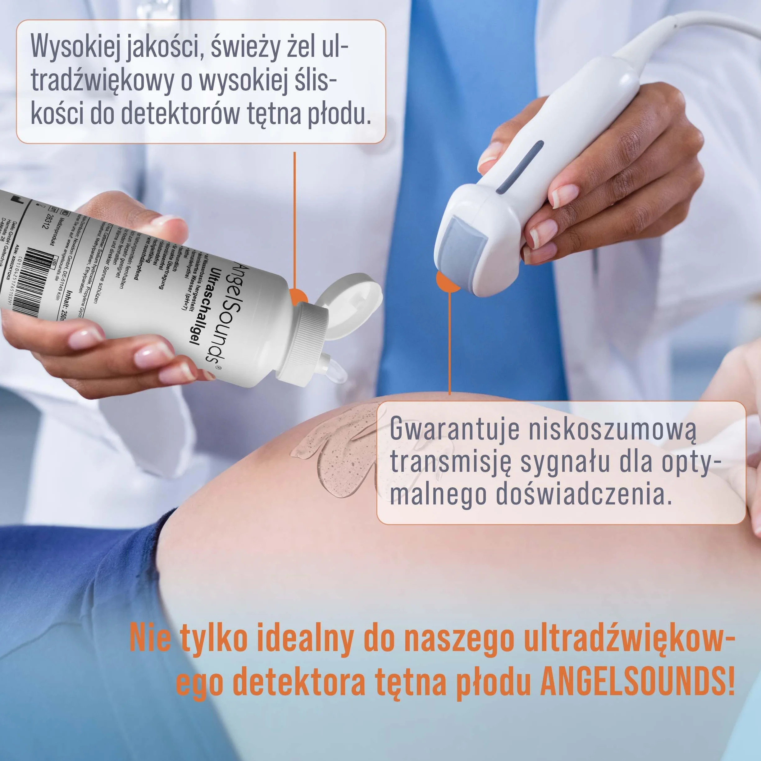 AngelSounds Żel ultradźwiękowy 250 ml transferowy kontaktowy