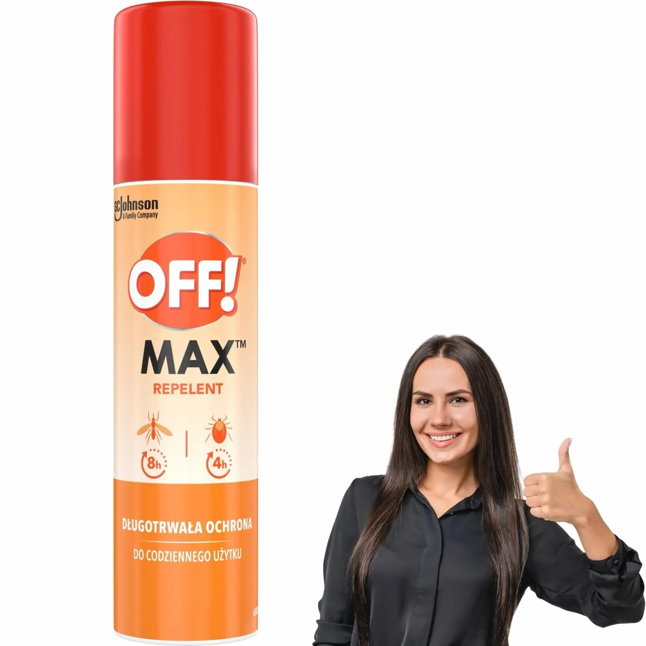 OFF! Max Przeciw Komarom i Kleszczom w Sprayu, Ochrona aż do 8 Godzin, 100 ml