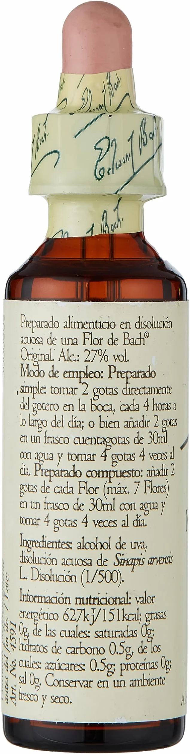 BACH KWIATY MUSTARD 20 ml Szklany słoik z kroplomierzem