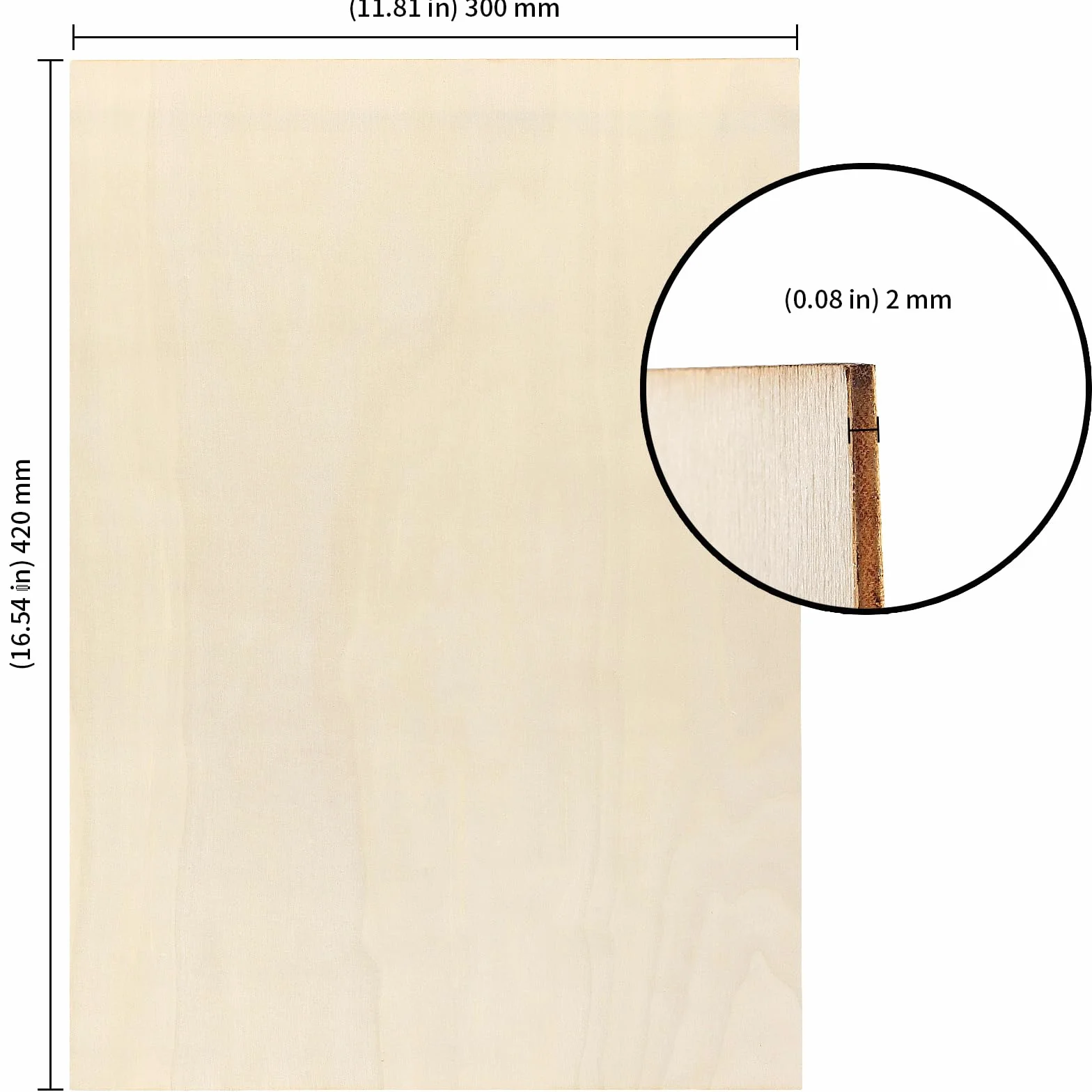 KEILEOHO 10 sztuk sklejki A3 o grubości 2 mm, 420 x 300 mm, płyty drewniane, do majsterkowania, rękodzieła