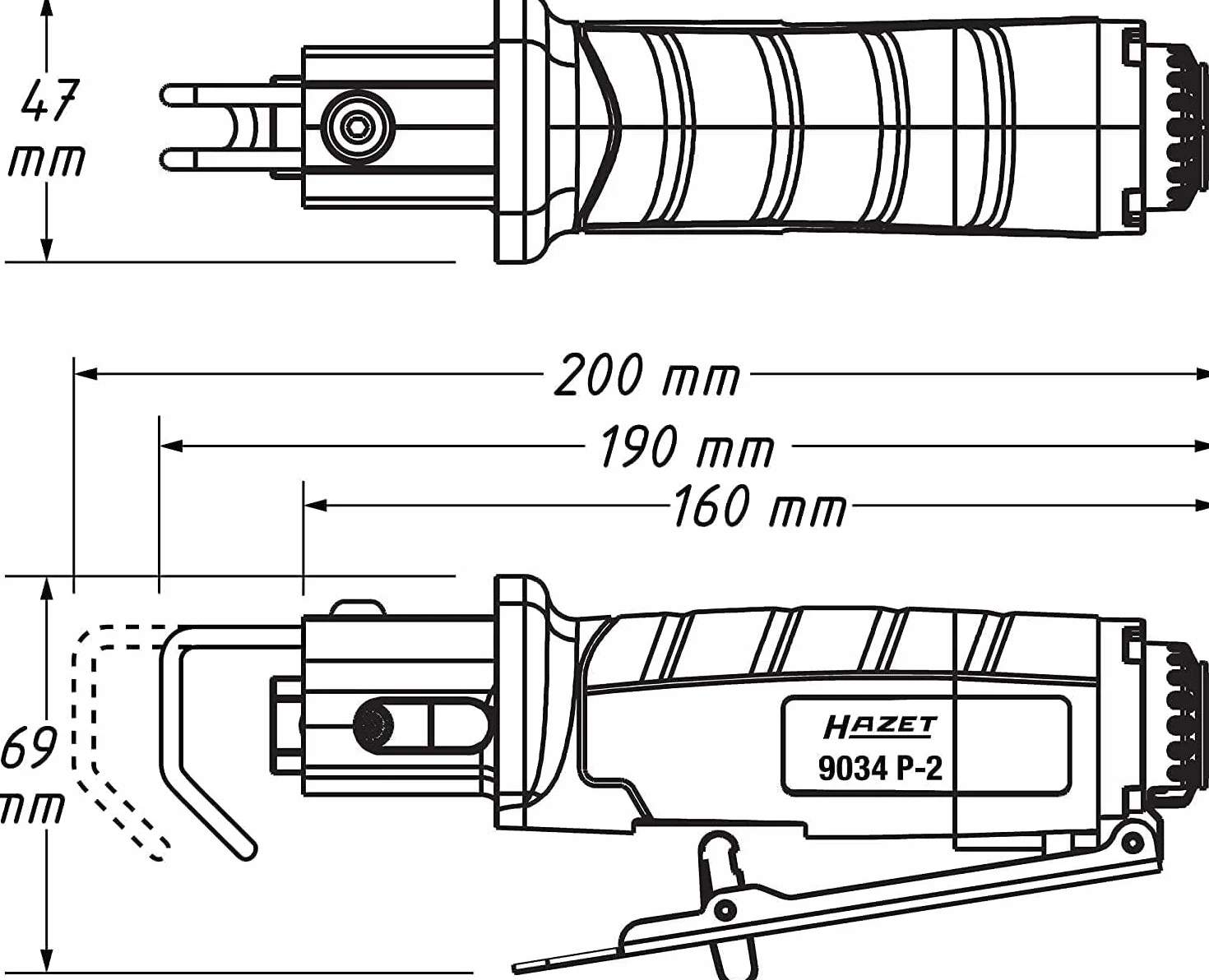HAZET 9034P-2 I zawiera 3 brzeszczoty, 1 brzeszczot do piły szablastej, 5 pilników i 1 klucz nasadowy sześciokątny I poręczne narzędzie, odpowiednie do cięcia małych promieni