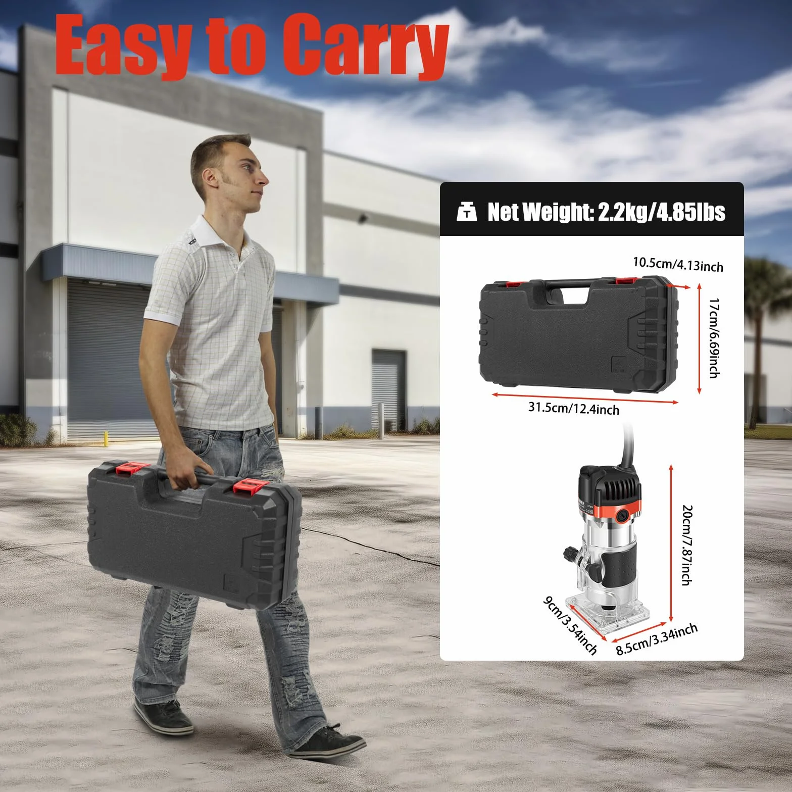 Elektryczna frezarka górnowrzecionowa jednoręczna, 800 W Rimmer Router Frez krawędziowy, zestaw frezów do drewna, elektryczny laminat do drewna palmowego Router Joiner Tool 30000 obr./min, do