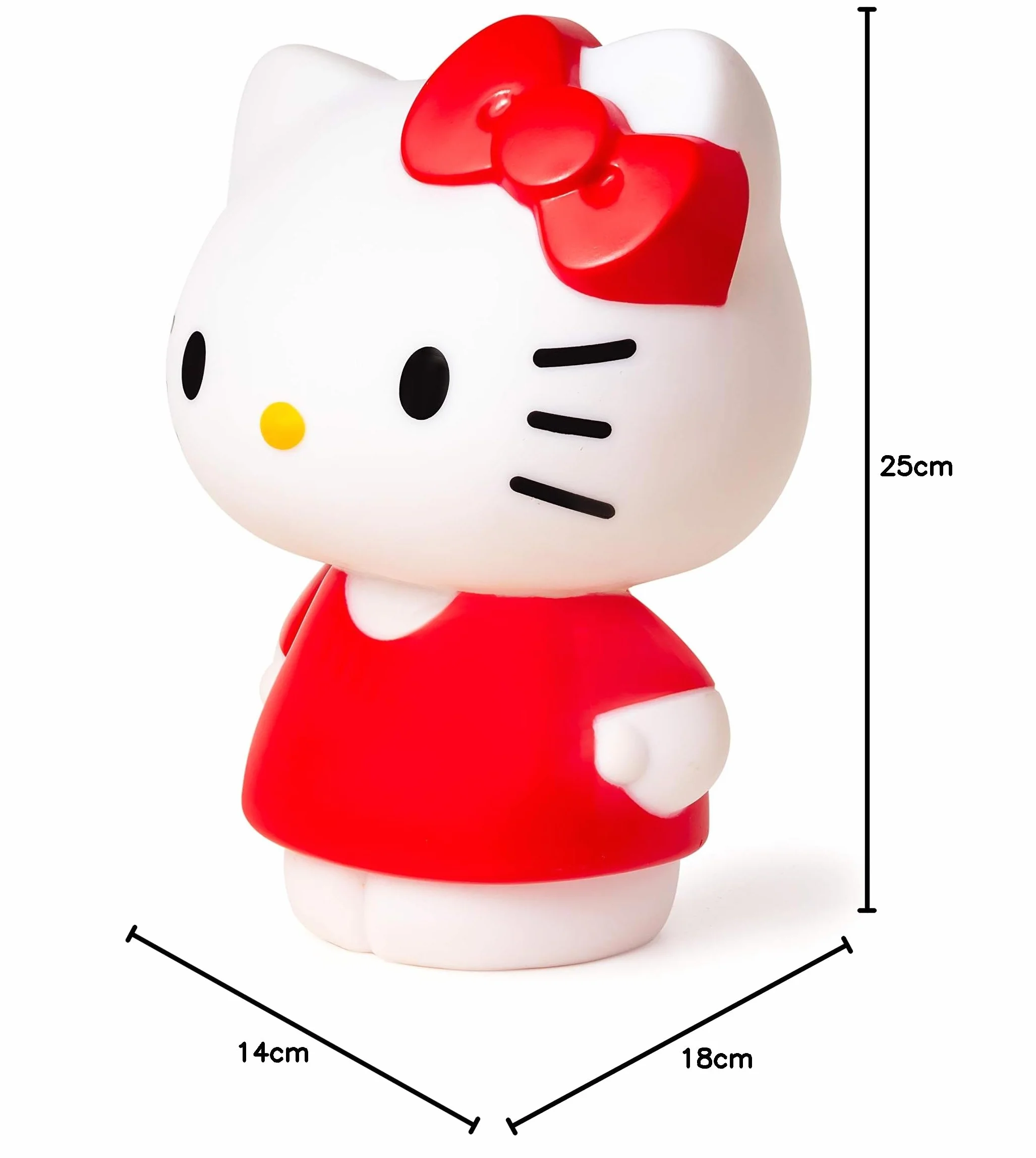 Teknofun 811159 Hello Kitty lampa LED, czerwona
