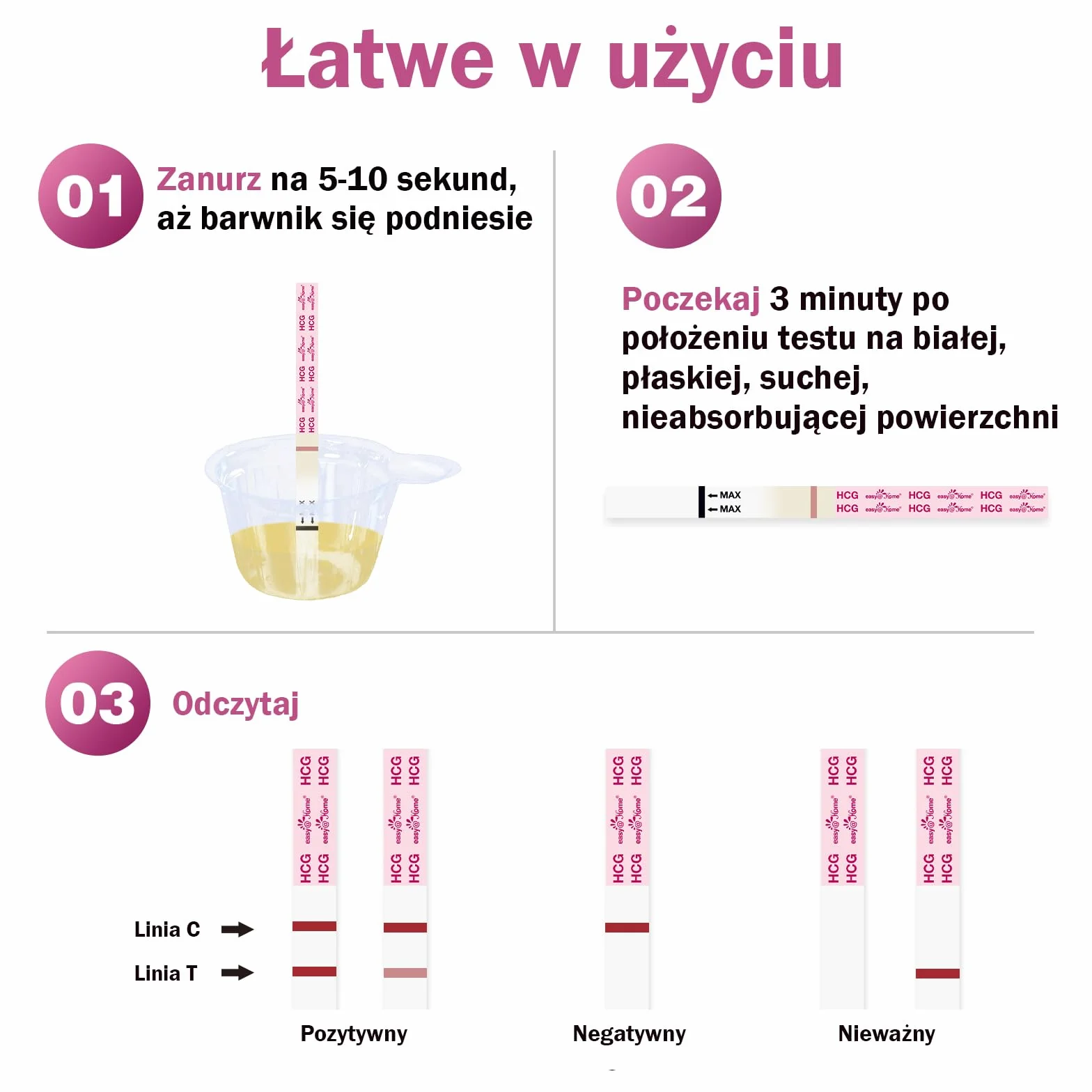 Easy@Home 15 czułych testów na wczesną ciążę: szybki test hCG w moczu 10 mIU/ml z inteligentną aplikacją Premom丨Strip Pregnancy Test.