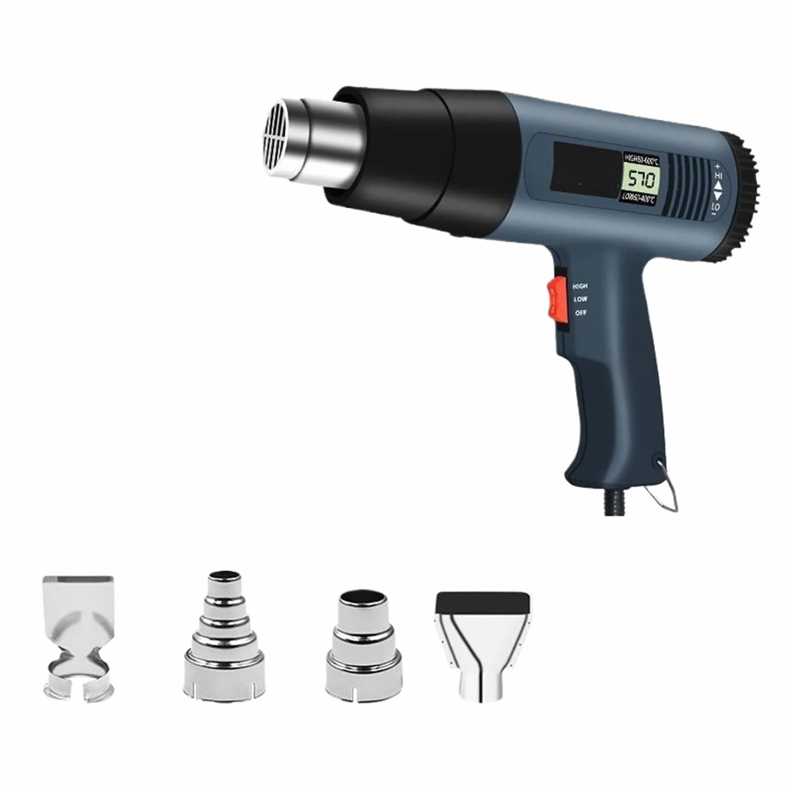 Elektryczny Pistolet Na Gorące Powietrze 2000 W Podwójna Temperatura Metalowa Dysza Regulowane Narzędzia Elektryczne Mocne, Szybkie Nagrzewanie