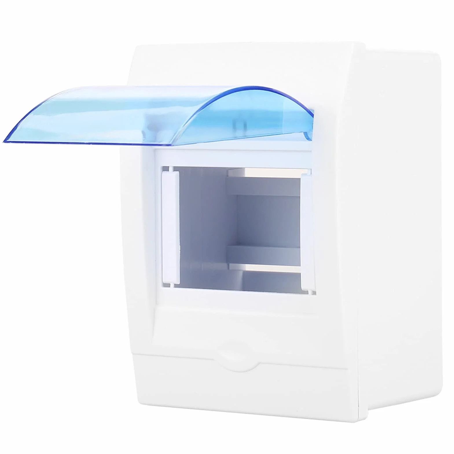 Hyuduo 3-4-drożna Skrzynka Rozdzielcza Wyłącznika Automatycznego ABS Biała Niebieska 13x9,6x6,5 cm Montaż Wewnętrzny Przezroczysta Pokrywa Stanu