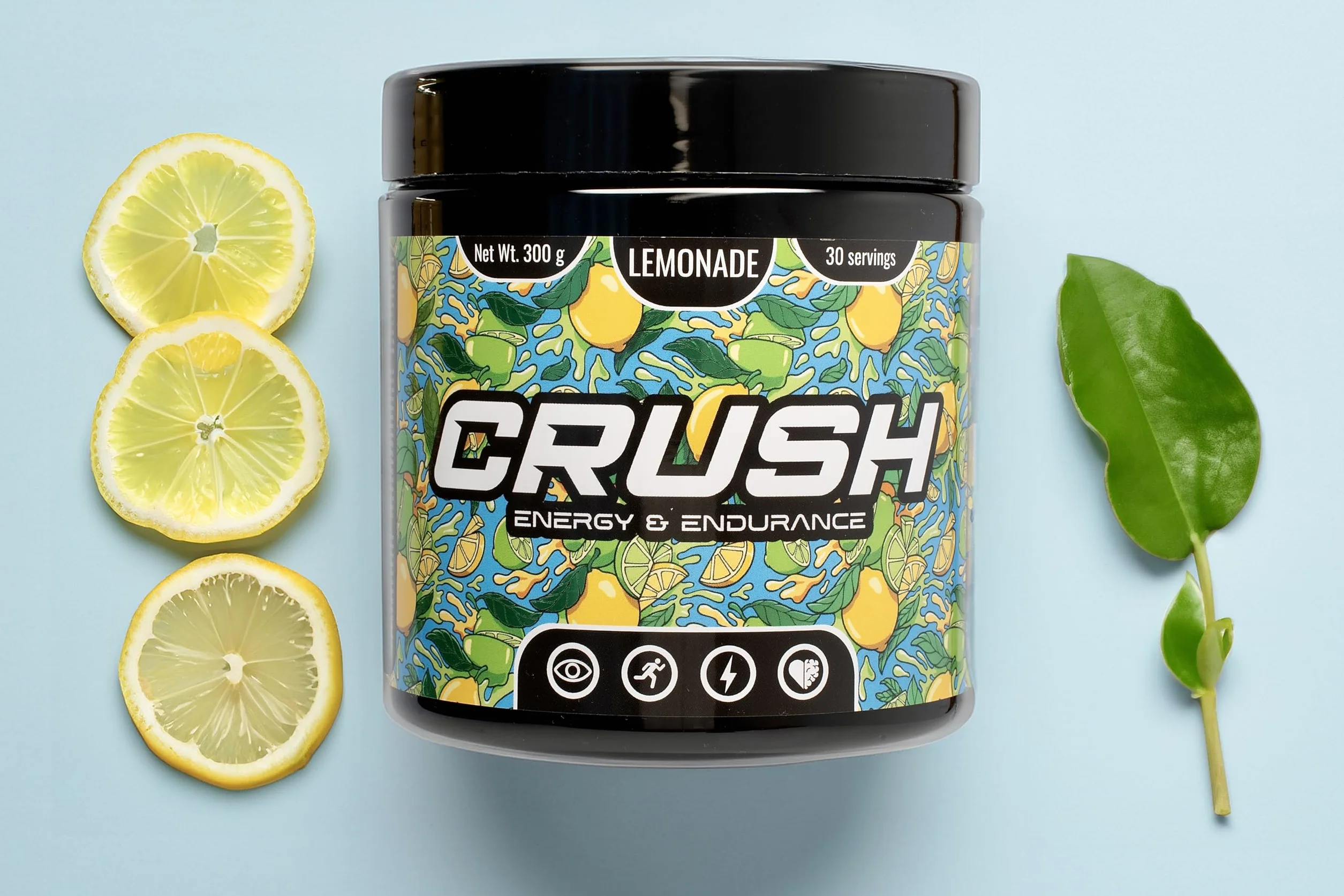 Crush Energy & Endurance Pre-Workout – Suplement Przedtreningowy z Kofeiną, Kreatyną, Tauryną, L-Karnityną, Koenzymem Q10 i Witaminami B – Energia, Siła, Wytrzymałość – 30 Porcji – 300g