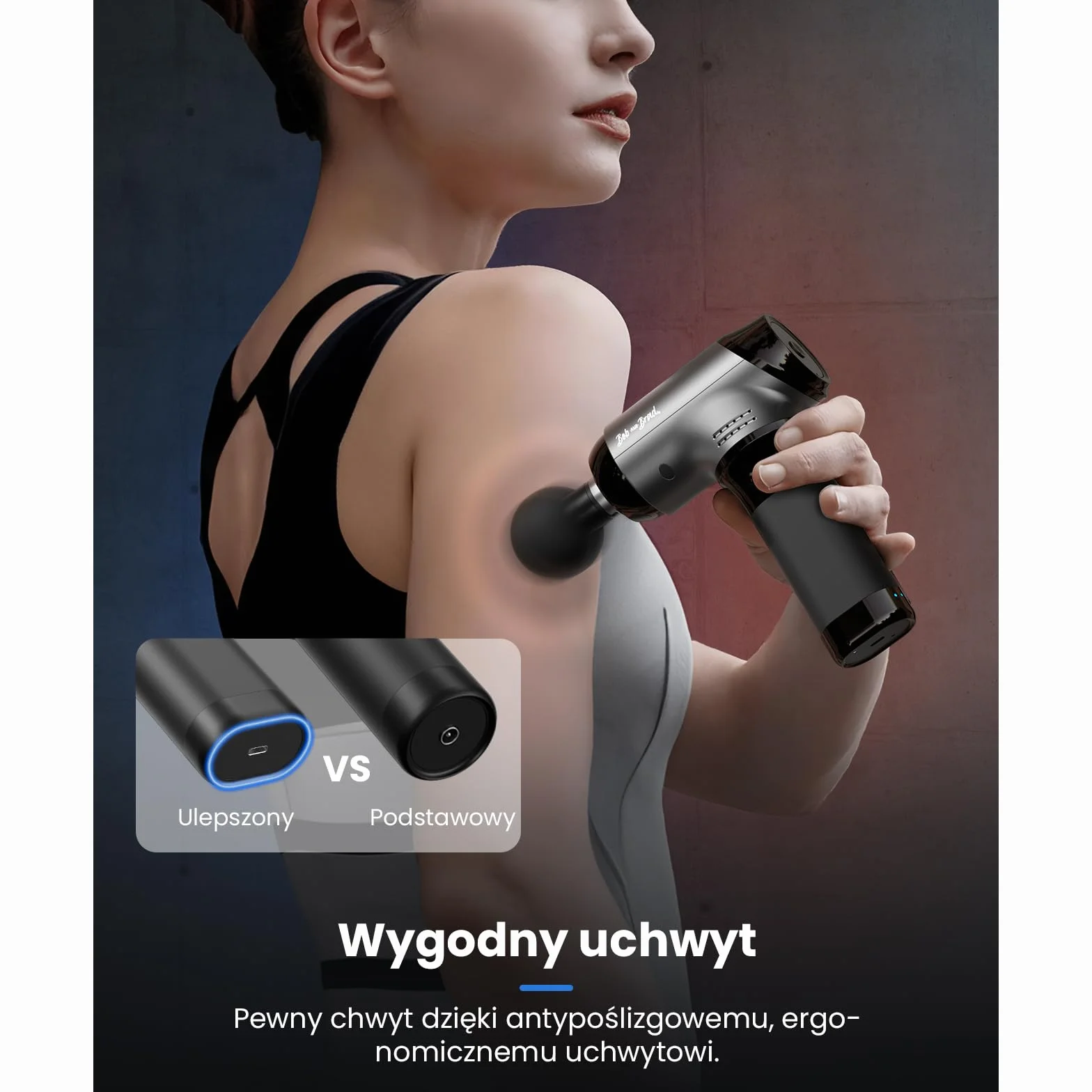 Pistolet do masażu z terapią ciepłem i zimnem, Bob and Brad T2 Pro Massage Gun z baterią 4000 mAh i amplitudą 10 mm, Ręczny perkusyjny masażer z przenośnym futerałem, do odzyskiwania bólu mięśni