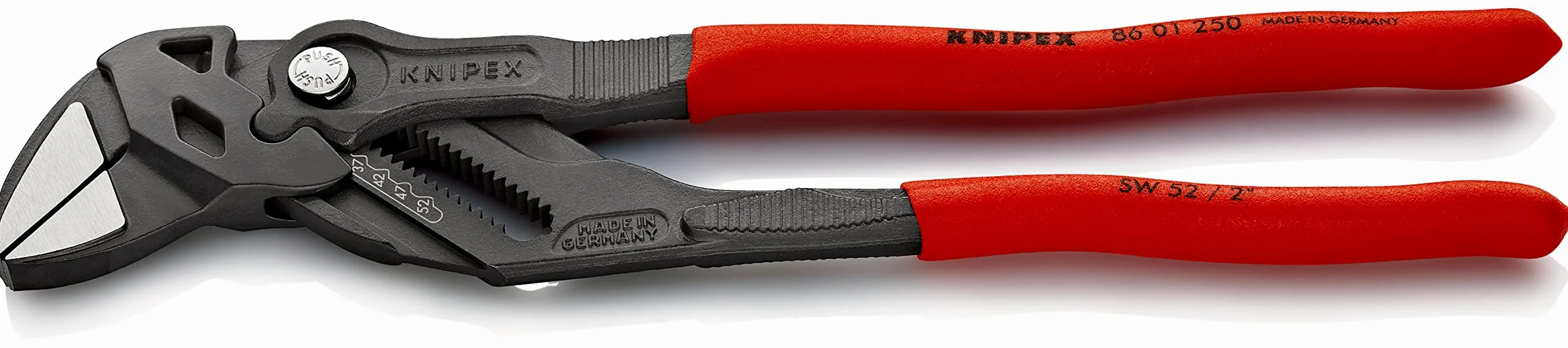 KNIPEX Szczypce-klucz szczypce i klucz w jednym narzędziu w opakowaniu z zawieszką fosforanowana, szara pokryte antypoślizgowym, 86 01 250 SB