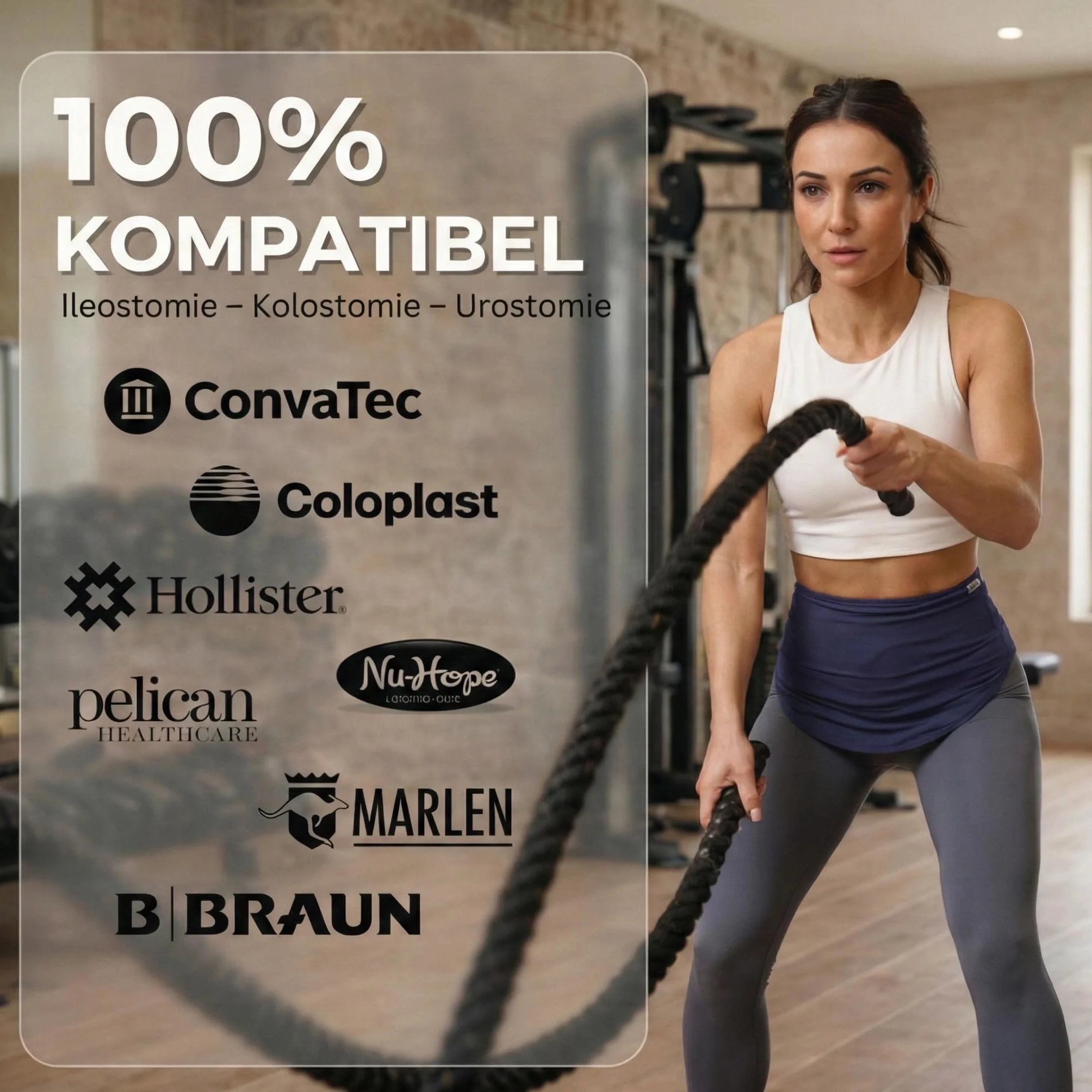 SIIL Pas stomijny dla mężczyzn i kobiet Niebieski | Osłony na worki stomijne | Kolostomijny i ileostomijny | Kieszonka Do sportu i pływania