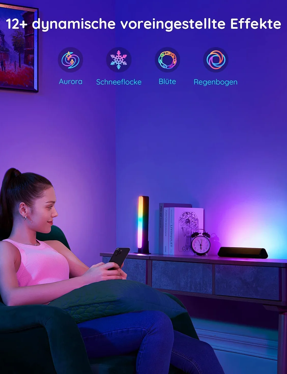 Govee Listwa świetlna LED, podświetlenie TV RGBICWW współpracuje z Alexą, Asystentem Google, sterowanie z aplikacji, możliwość ściemniania 16 milionów kolorów dla pomieszczeń, dekoracja do gier