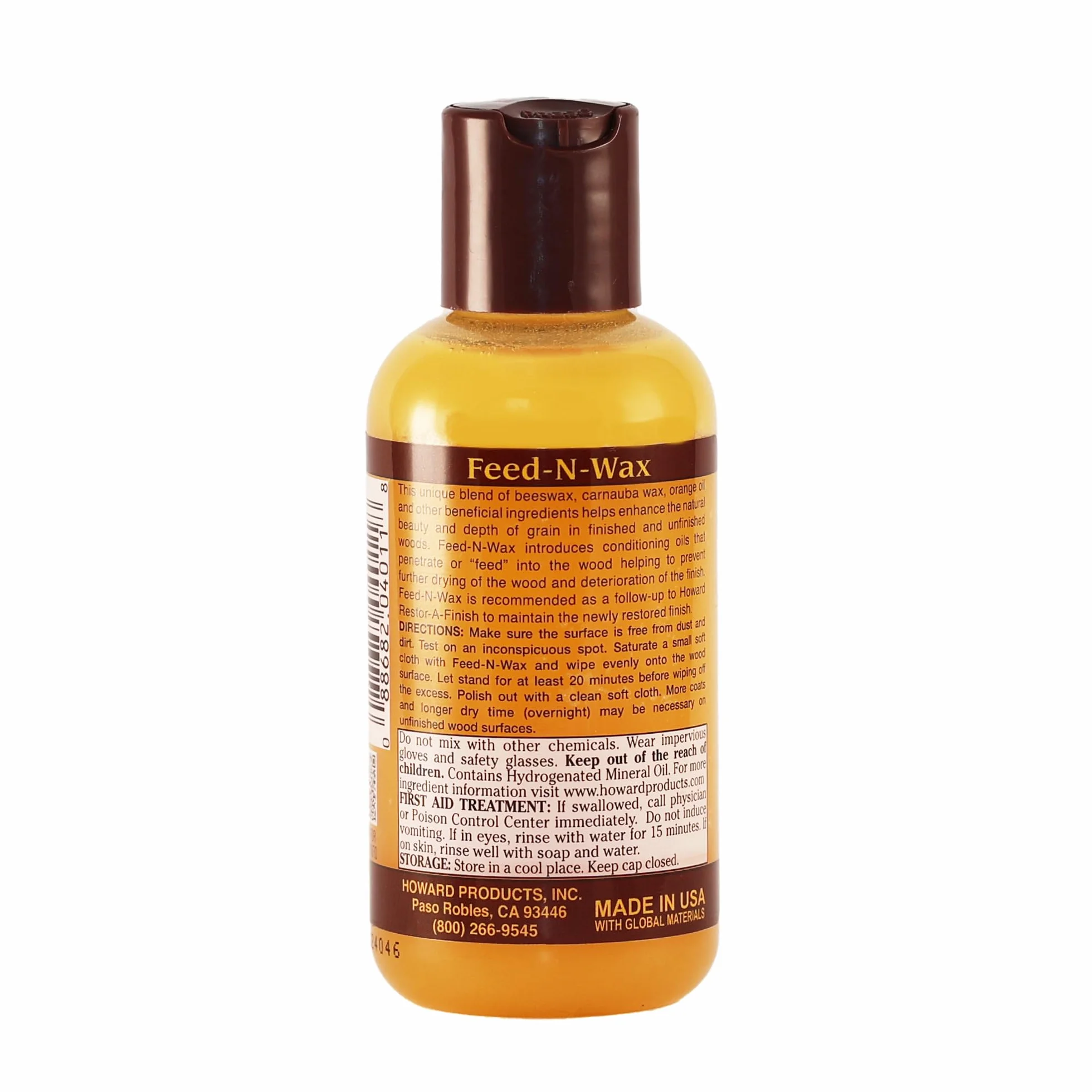 Howard Feed N Wax Lakier do drewna i odżywka FW0004 olejek pomarańczowy, wosk pszczeli 140 ml