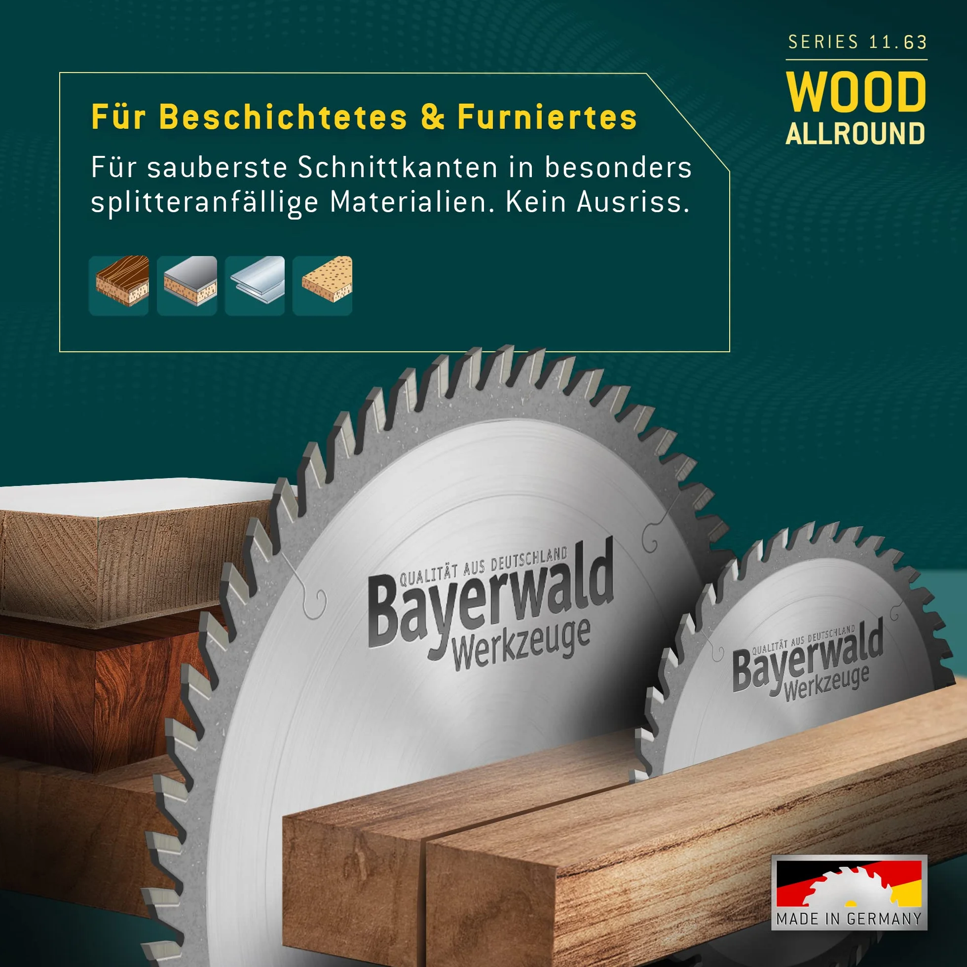 Bayerwald - HM brzeszczot do piły tarczowej - Ø 220 mm x 3,2 mm x 30 mm | dach drążony płaski (42 zęby) | Otwory dodatkowe: 2/7/42 | specjalna tarcza piły do cięcia formatowego
