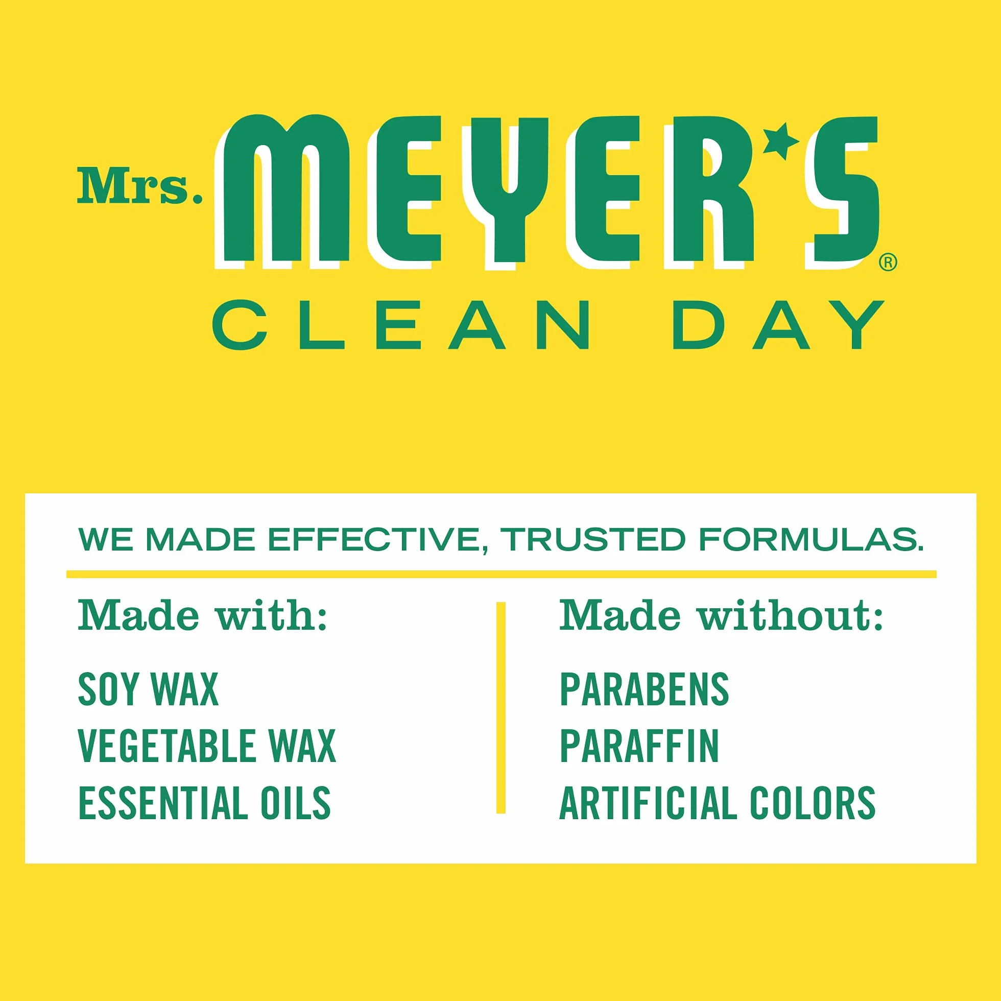 MRS. MEYER'S CLEAN DAY Świeca z cyny sojowej, czas palenia 12 godzin, wykonana z wosku sojowego i olejków eterycznych, wiciokrzew, 82 g
