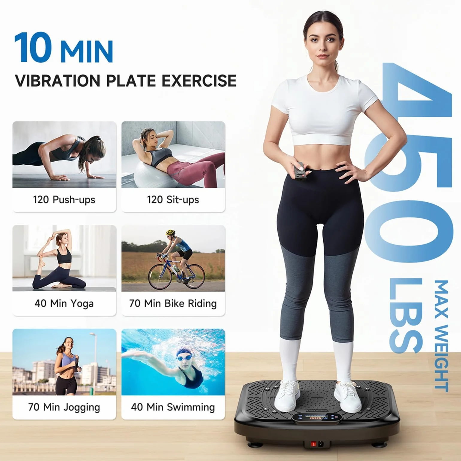 Maszyna do ćwiczeń z płytą wibracyjną, trening całego ciała, wibracyjna platforma fitness, płyta wibracyjna do drenażu limfatycznego, utraty wagi i kształtowania