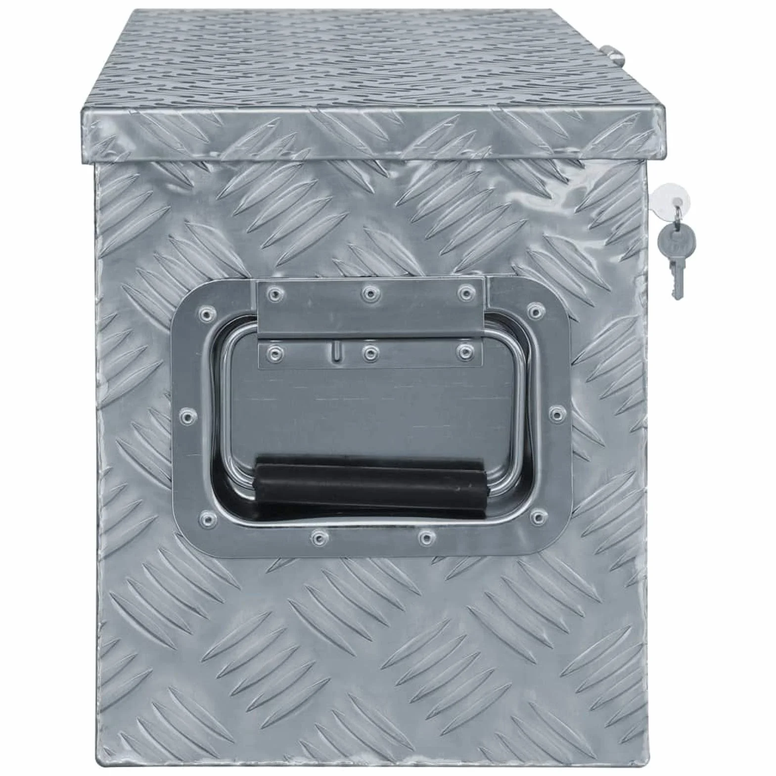 ShGaxin Aluminiowa skrzynka 80x30x35 cm srebrna, metalowa skrzynka narzędziowa, skrzynka narzędziowa, aluminiowa skrzynka 142939